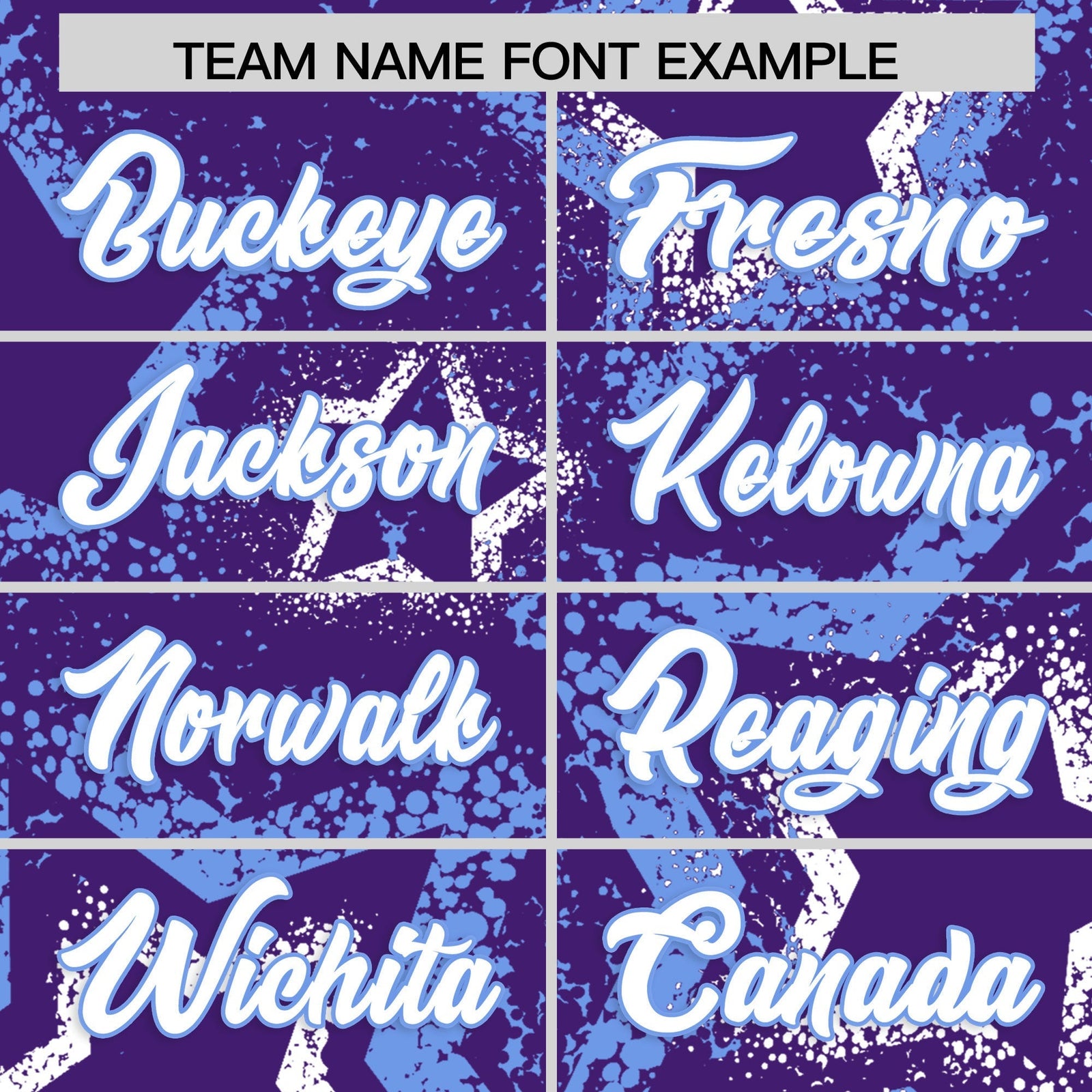 Custom Purple White Light Blue Star-Shaped Ink Texture Graffiti Pattern Baseball Jersey | Sublimation Printed & Stitched,Add Name and Numbern,Perfect for Parties,Perfect for Training | KXKSHOP