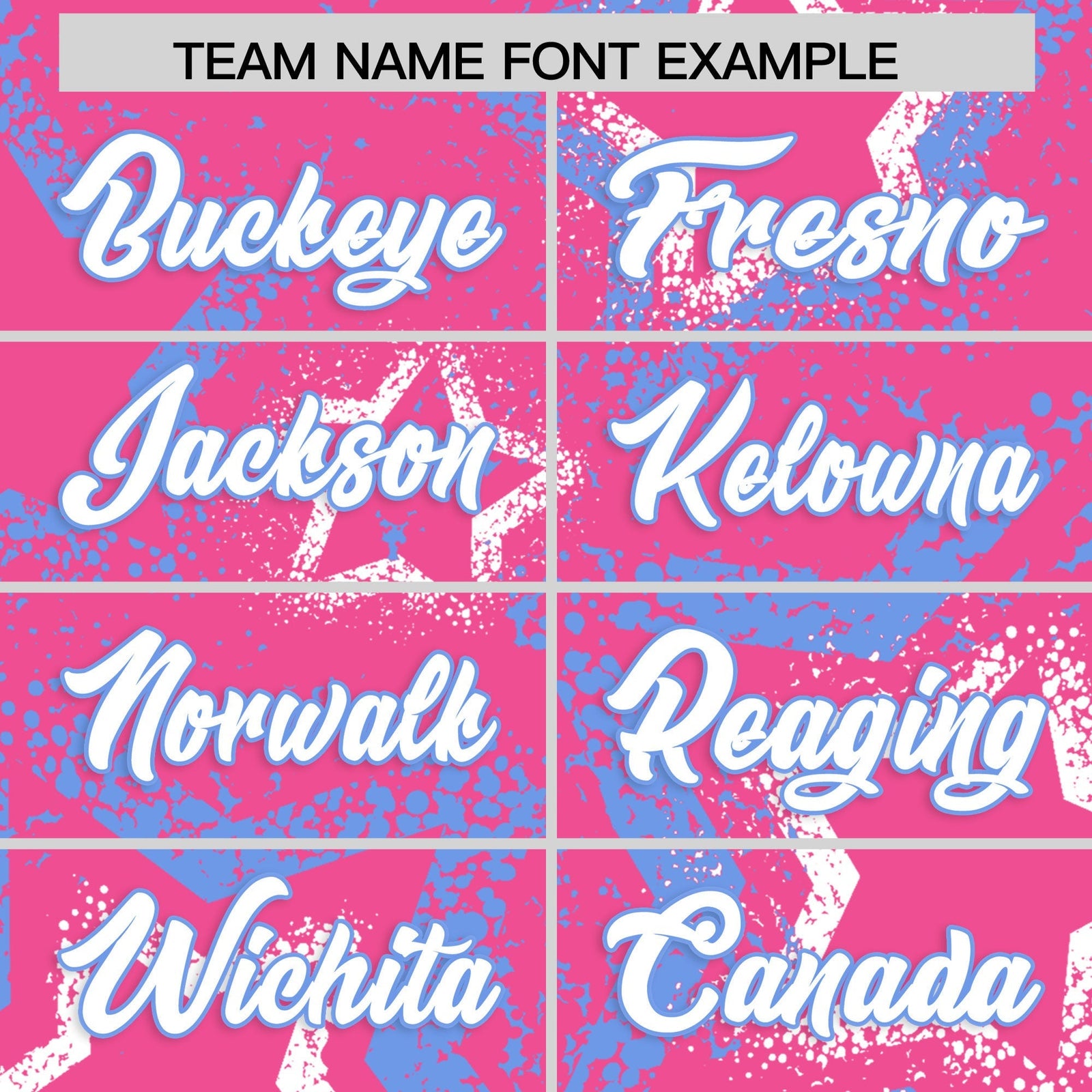 Custom Pink White Light Blue Star-Shaped Ink Texture Graffiti Pattern Baseball Jersey | Sublimation Printed & Stitched,Add Name and Numbern,Perfect for Parties,Perfect for Training | KXKSHOP