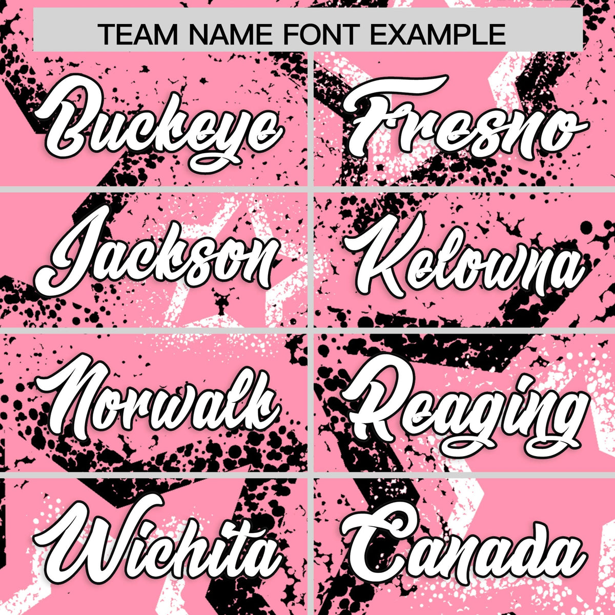 Custom Light Pink White Black Star-Shaped Ink Texture Graffiti Pattern Baseball Jersey | Sublimation Printed & Stitched,Add Name and Numbern,Perfect for Parties,Perfect for Training | KXKSHOP
