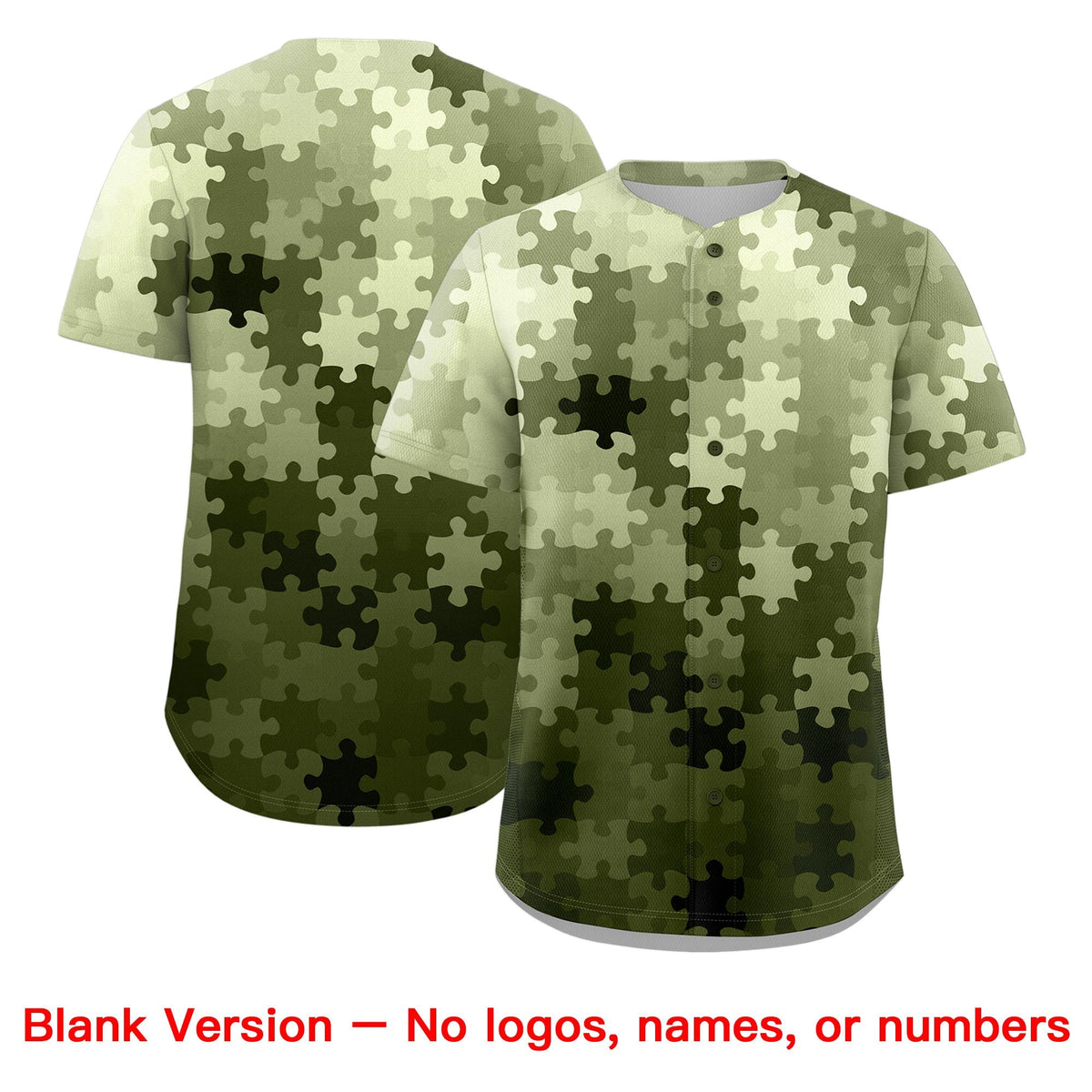 Custom Black Khaki Puzzle Elements Baseball Jersey | Sublimation Printed &amp; Stitched,Add Name and Numbern,Perfect for Teams | KXKSHOP