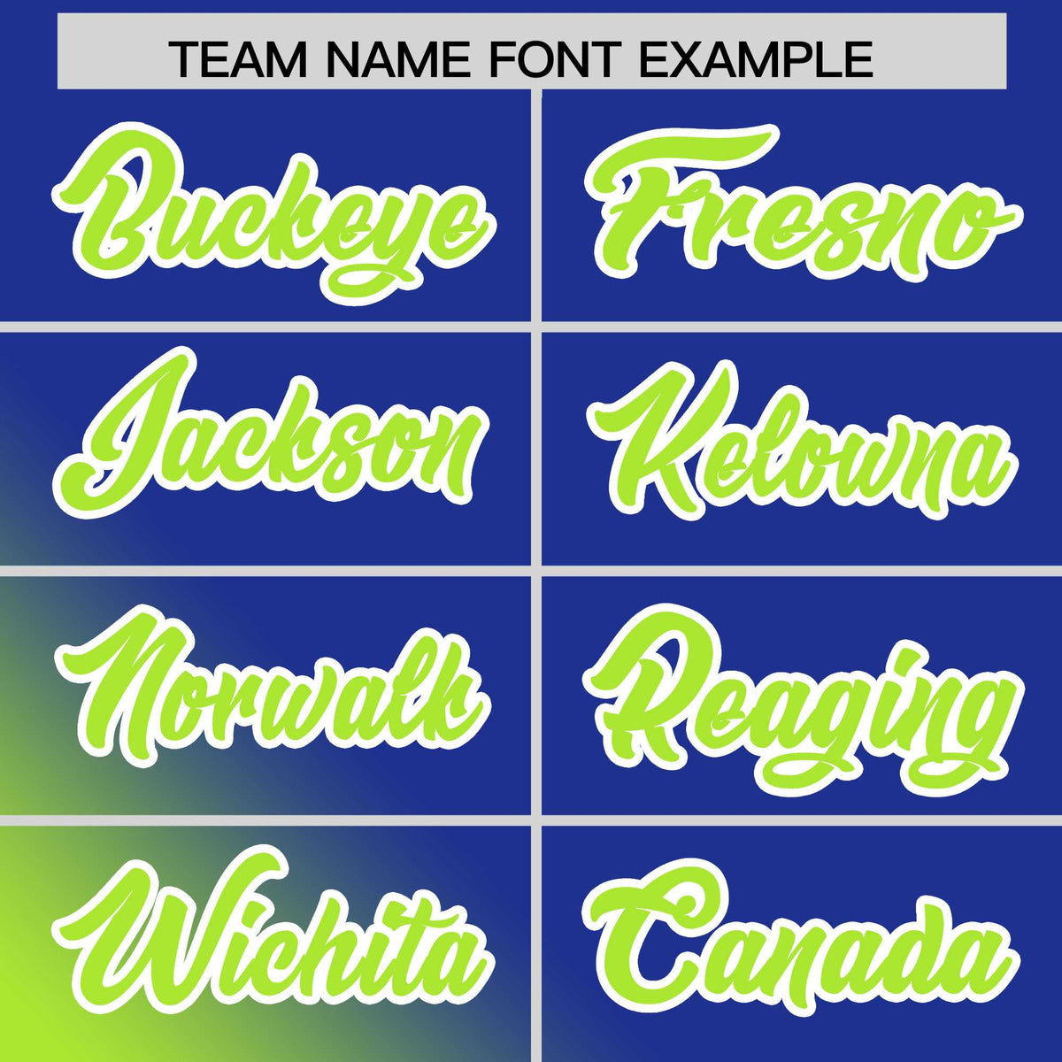 Custom Royal Neon Green Diagonal Stripe Personalized Gradient Fashion Baseball Jersey