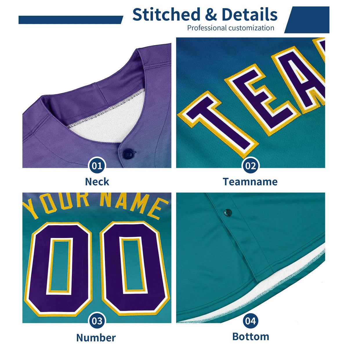Custom Light Blue Pink Diagonal Stripe Personalized Gradient Fashion Baseball Jersey