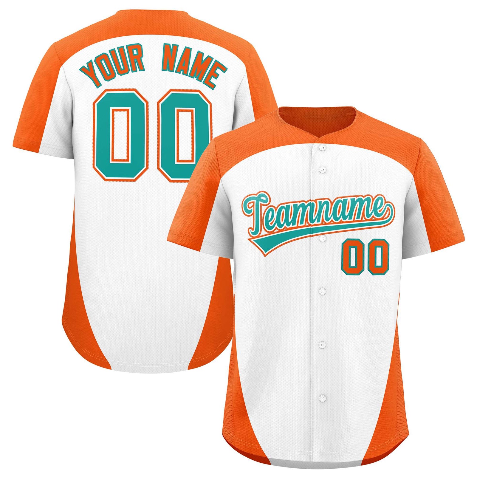 Custom White Orange Personalized Edge Color Block Authentic Baseball Jersey