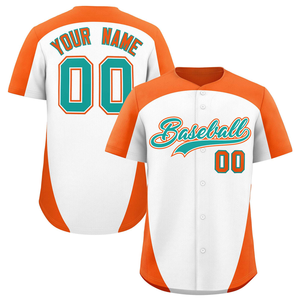 Custom White Orange Personalized Edge Color Block Authentic Baseball Jersey