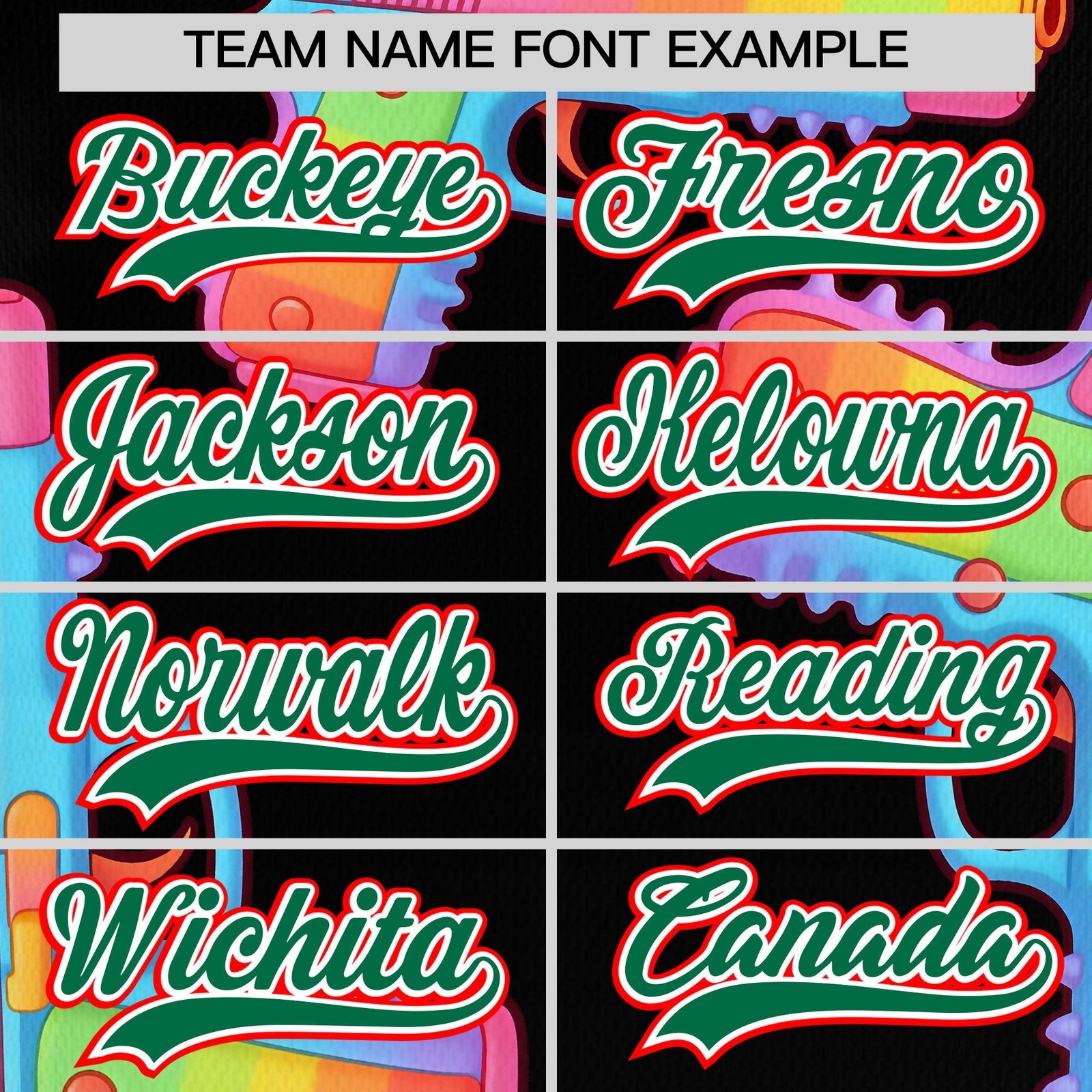 Custom Youth Baseball Jersey Black Kelly Green Sugar-Coated Firepower Graffiti Pattern Hip-hop