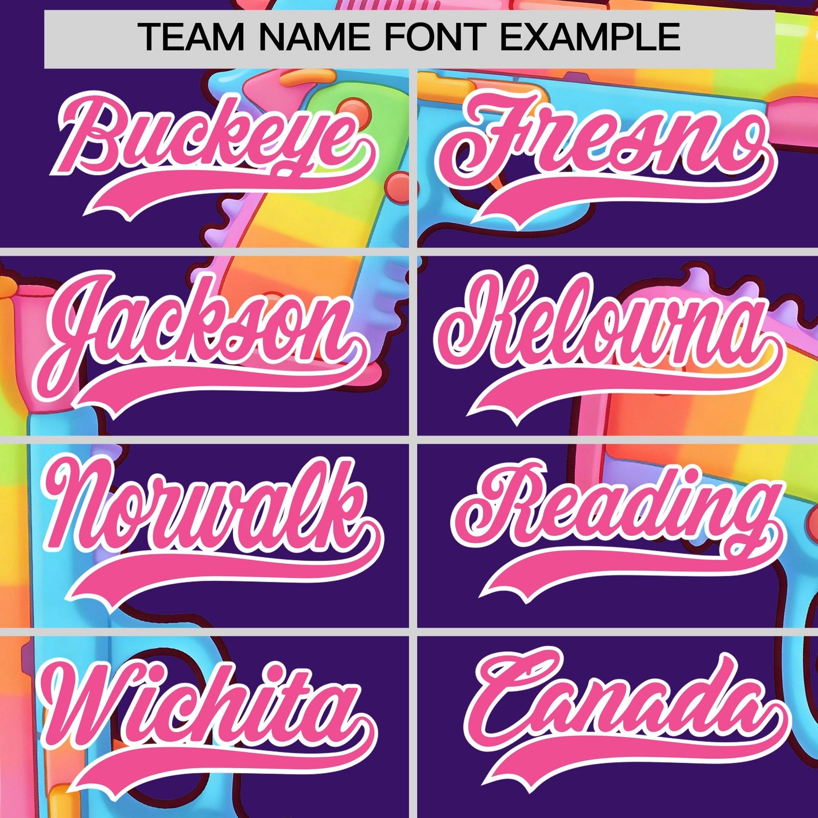 Custom Youth Baseball Jersey Purple Pink Sugar-Coated Firepower Graffiti Pattern Street Style