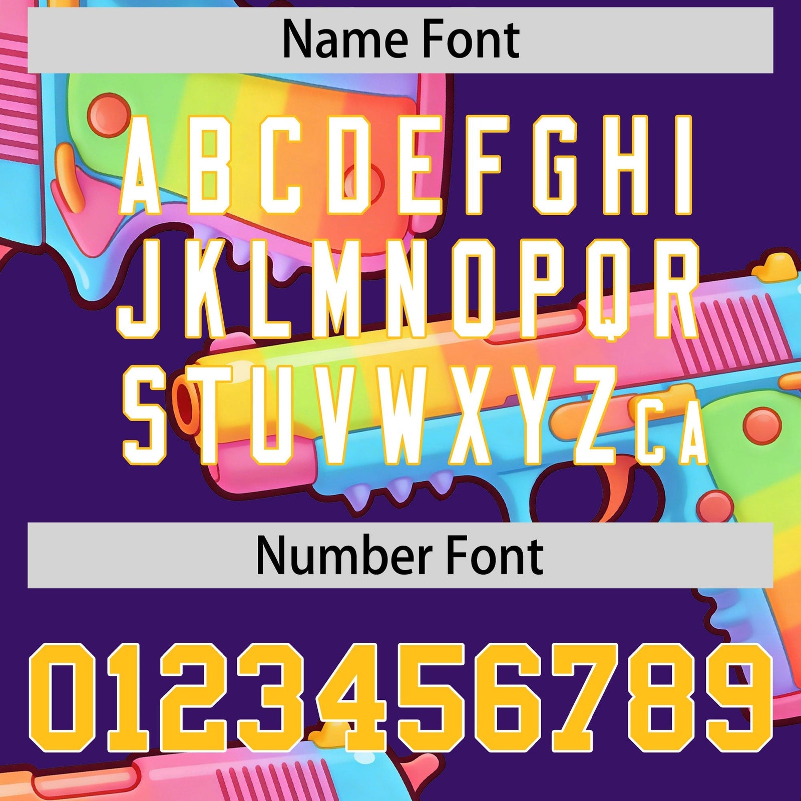 Custom Youth Baseball Jersey Purple Yellow Sugar-Coated Firepower Graffiti Pattern Street Style
