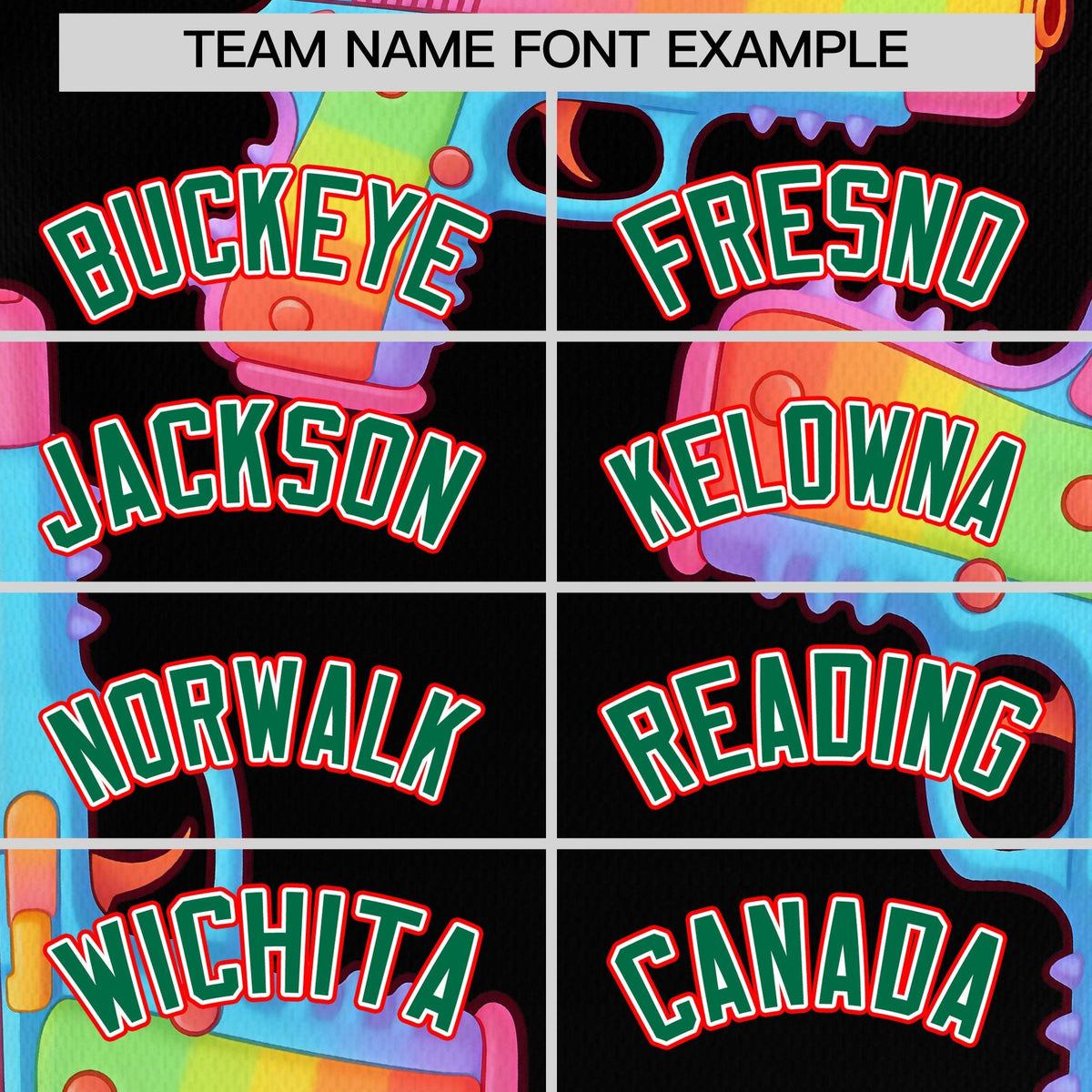 Custom Youth Baseball Jersey Black Kelly Green Sugar-Coated Firepower Graffiti Pattern Hip-hop