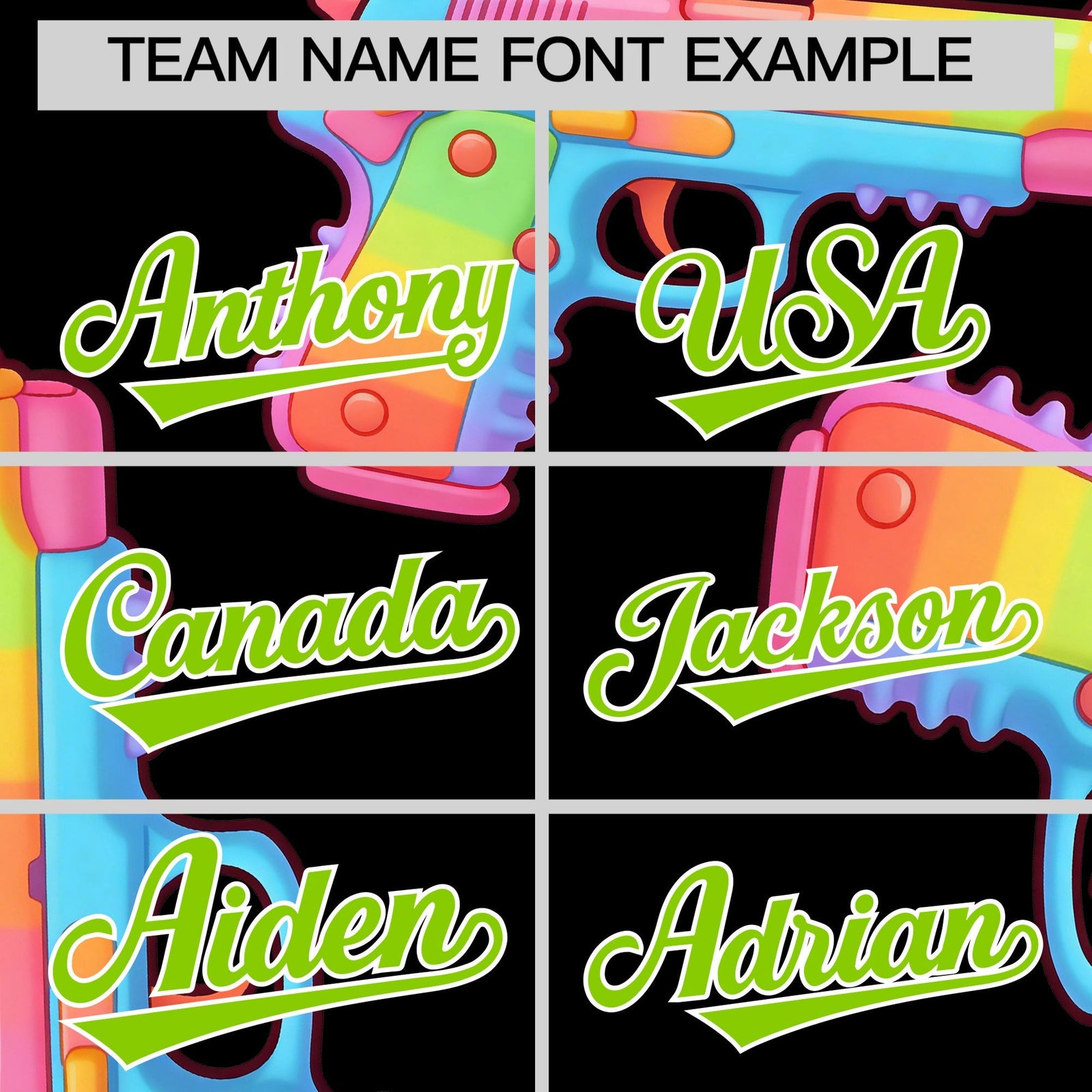 Custom Youth Baseball Jersey Black Neon Green Sugar-Coated Firepower Graffiti Pattern Hip-hop