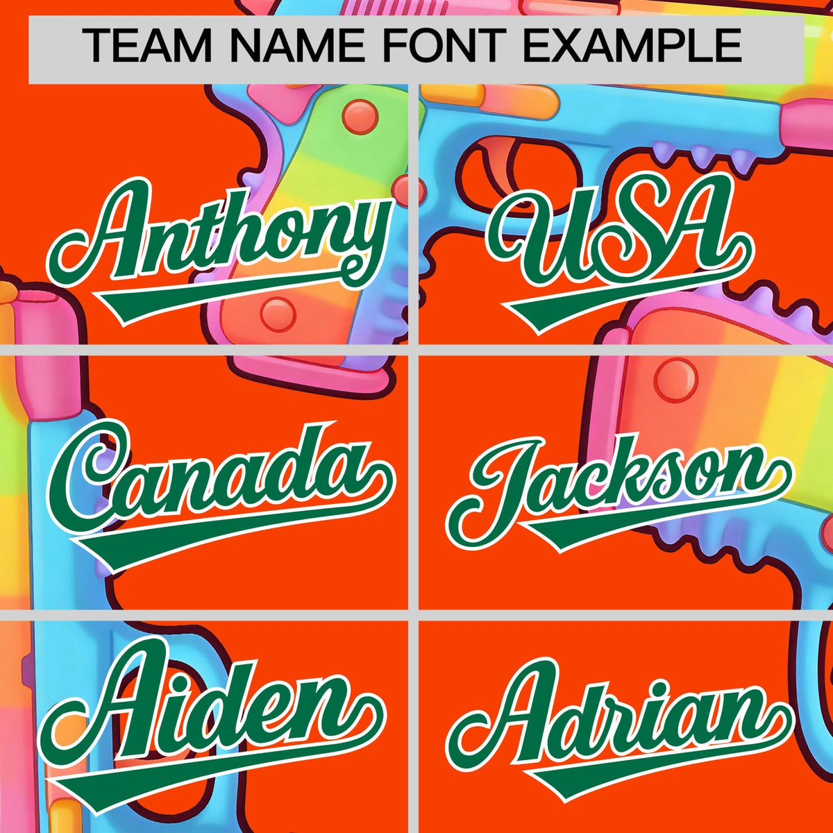 Custom Youth Baseball Jersey Orange Kelly Green Sugar-Coated Firepower Graffiti Pattern Hip-hop