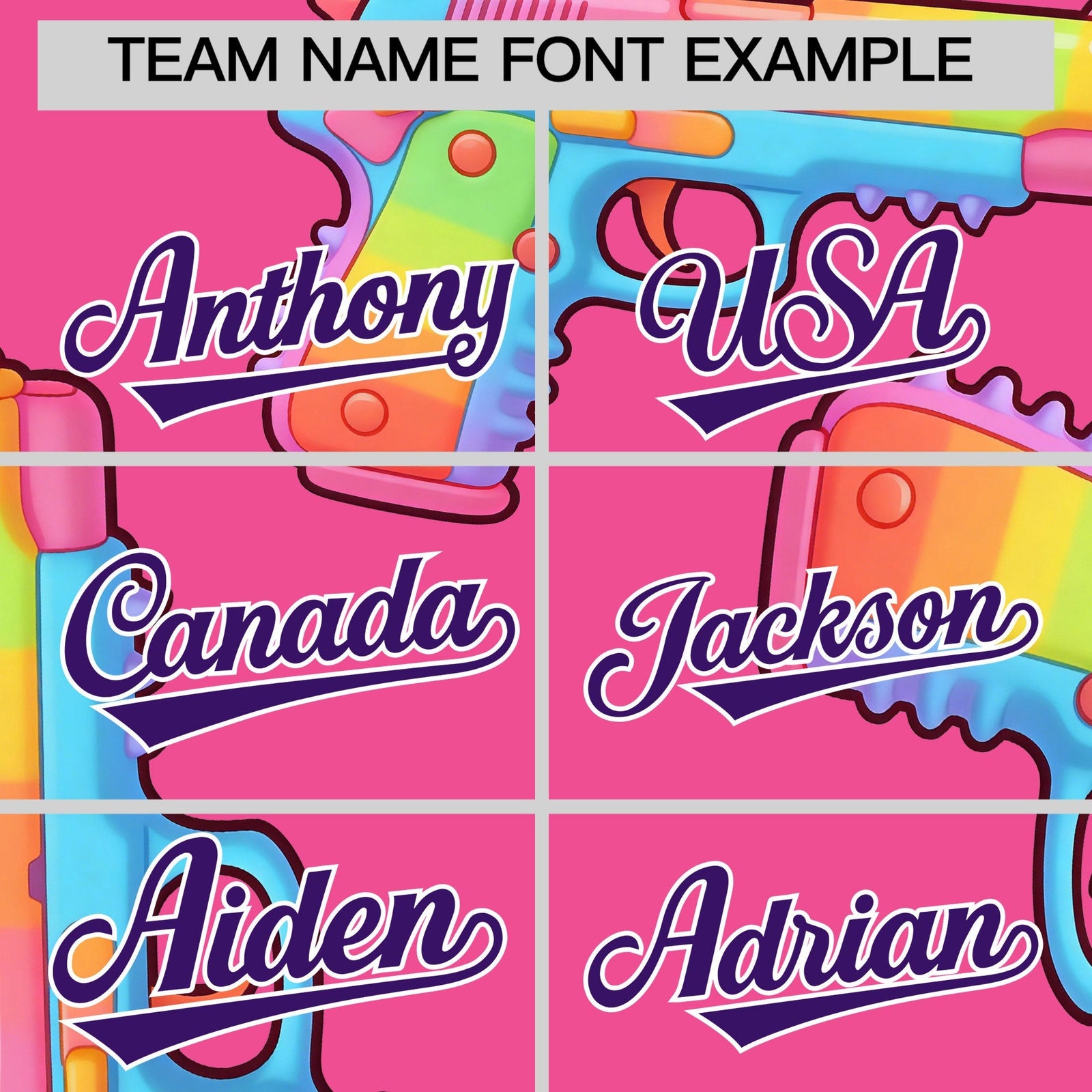 Custom Youth Baseball Jersey Pink Purple Sugar-Coated Firepower Graffiti Pattern Street Style