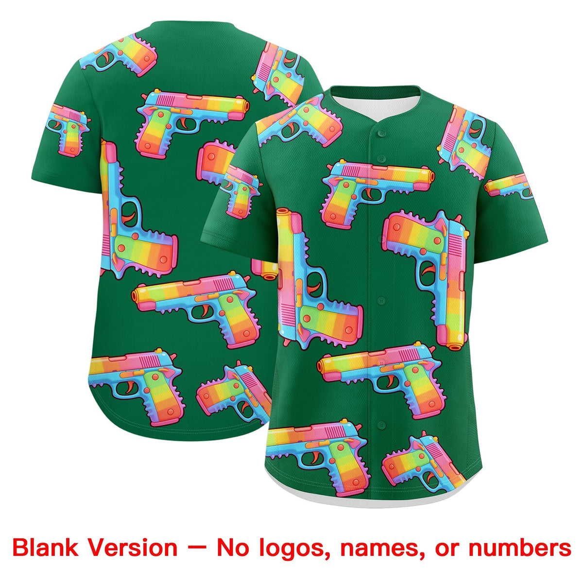 Custom Youth Baseball Jersey Kelly Green Black Sugar-Coated Firepower Graffiti Pattern Urban Fashion