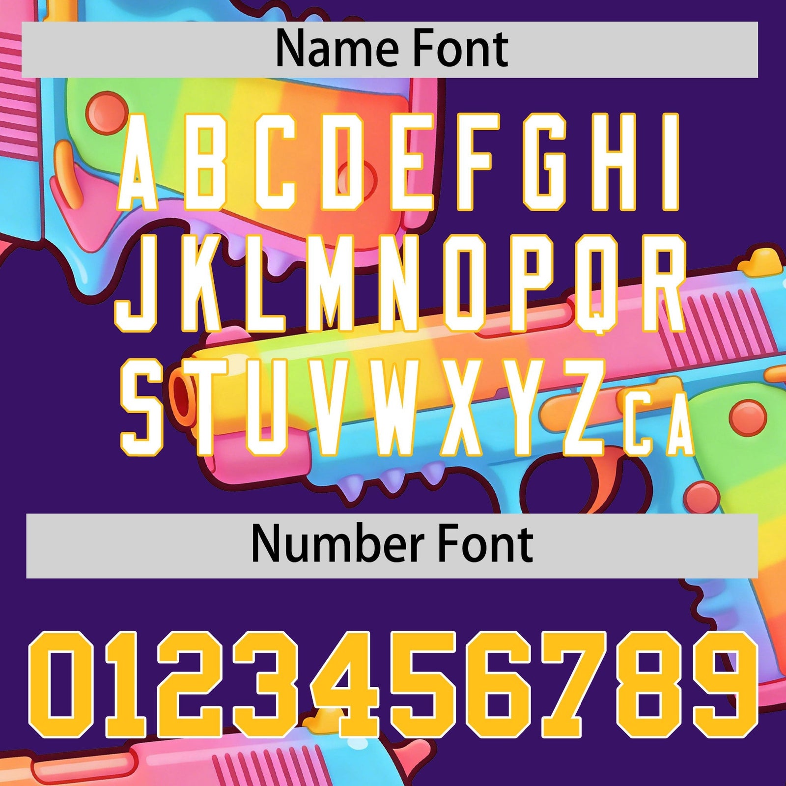 Custom Youth Baseball Jersey Purple Yellow Sugar-Coated Firepower Graffiti Pattern Street Style
