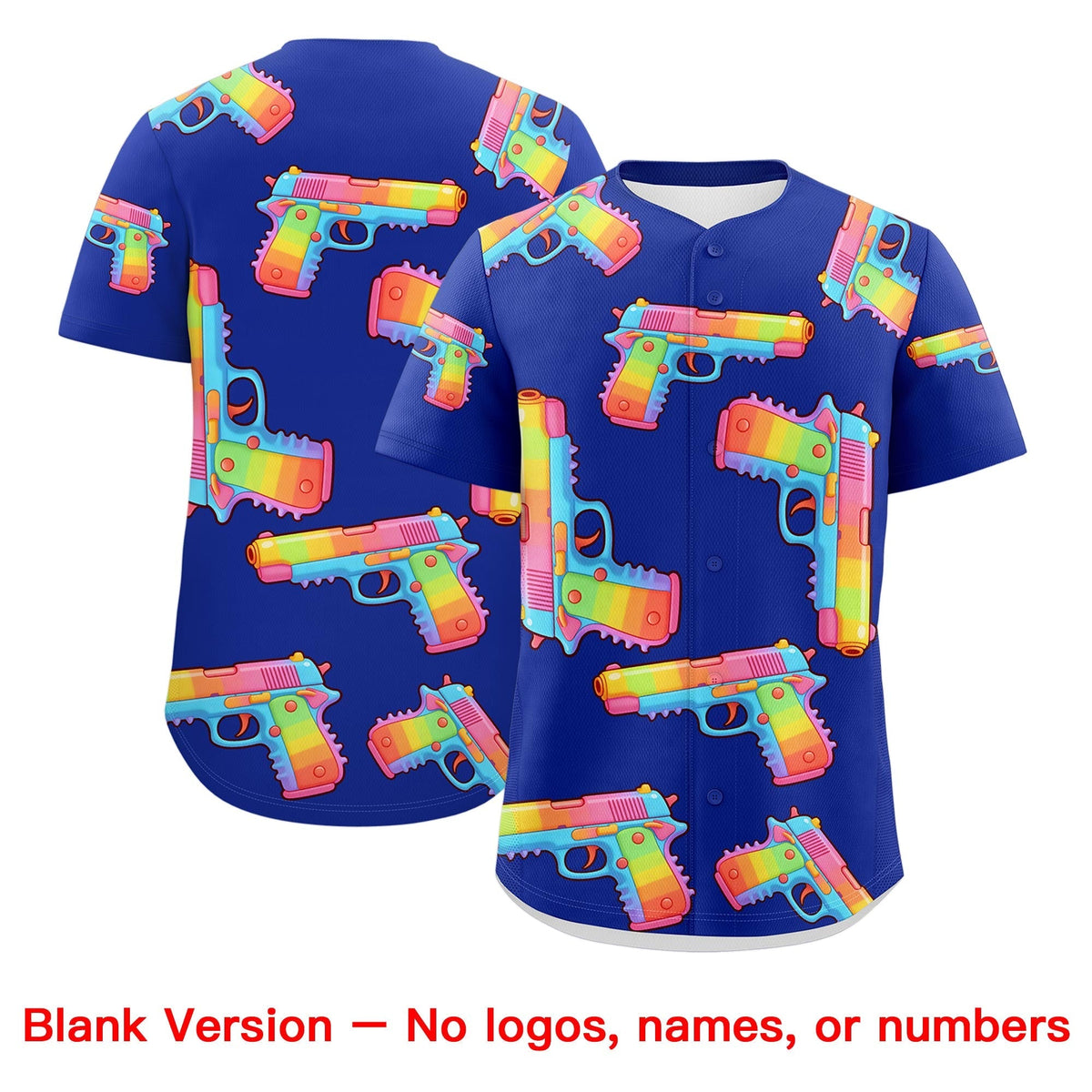 Custom Youth Baseball Jersey Royal Blue Red Sugar-Coated Firepower Graffiti Pattern Urban Fashion