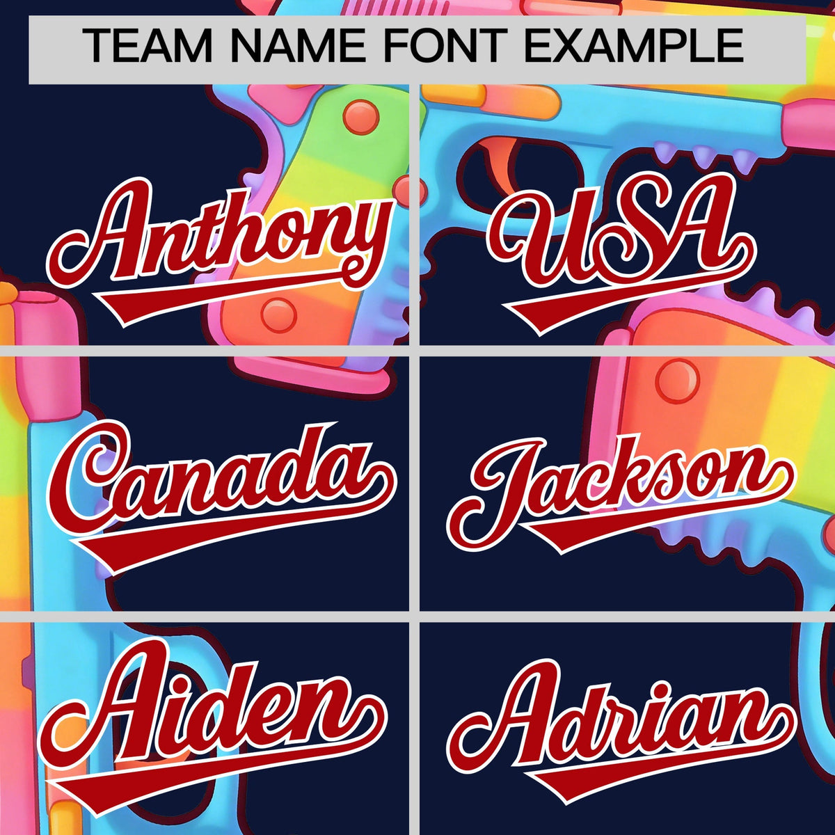 Custom Youth Baseball Jersey Navy Red Sugar-Coated Firepower Graffiti Pattern Street Style