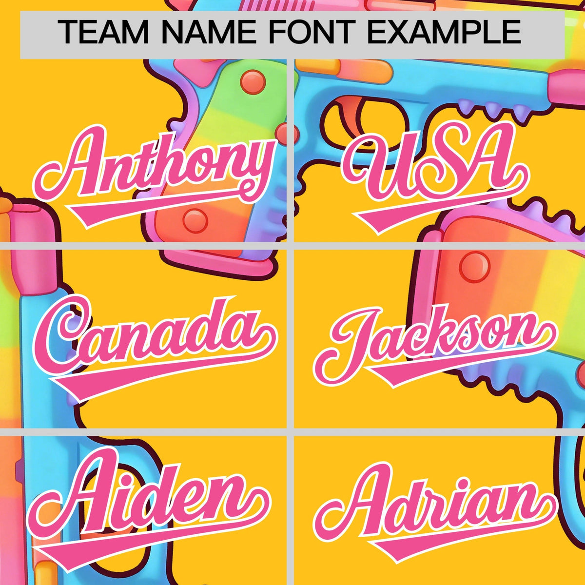 Custom Youth Baseball Jersey Yellow Pink Sugar-Coated Firepower Graffiti Pattern Hip-hop