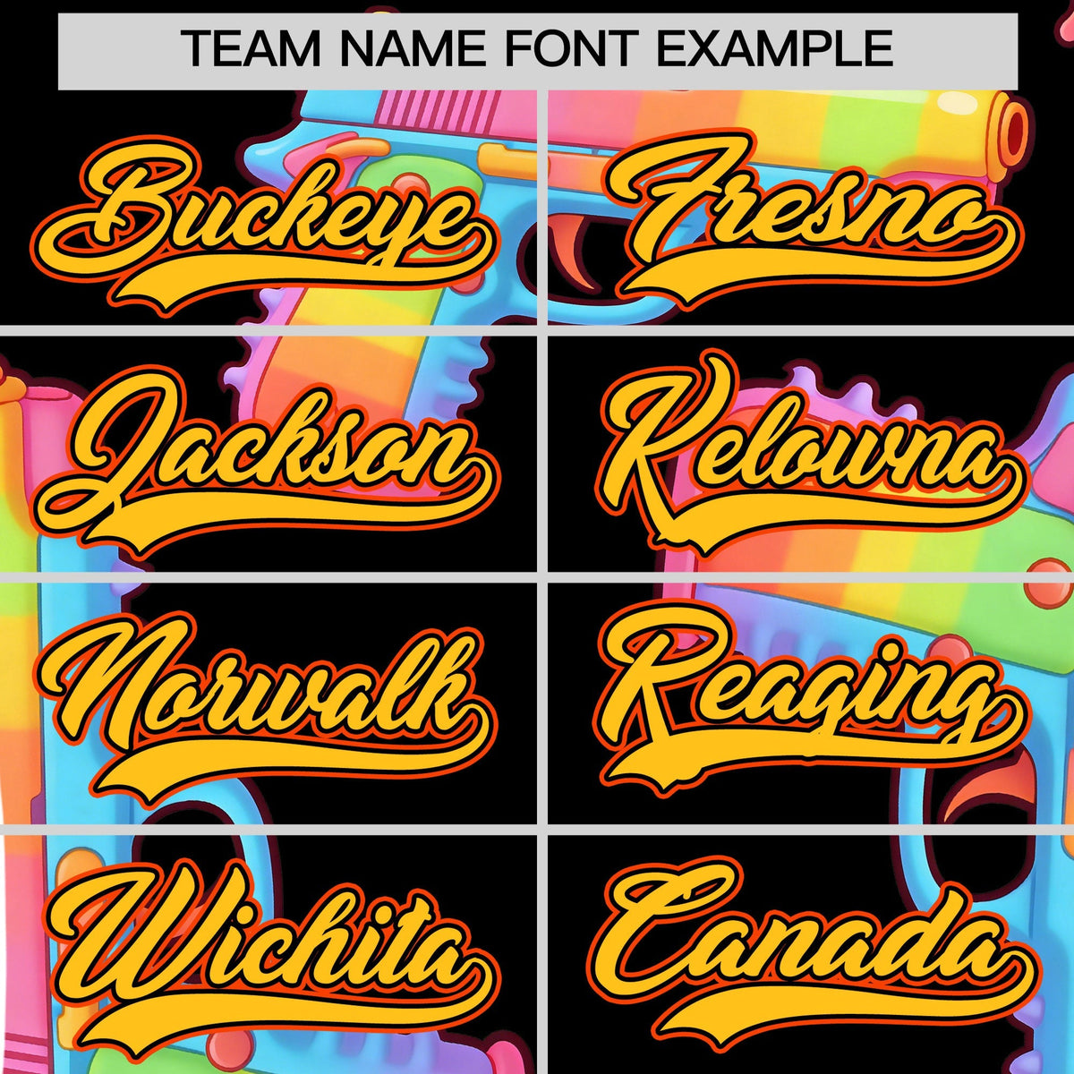 Custom Youth Baseball Jersey Black Yellow Sugar-Coated Firepower Graffiti Pattern Hip-hop