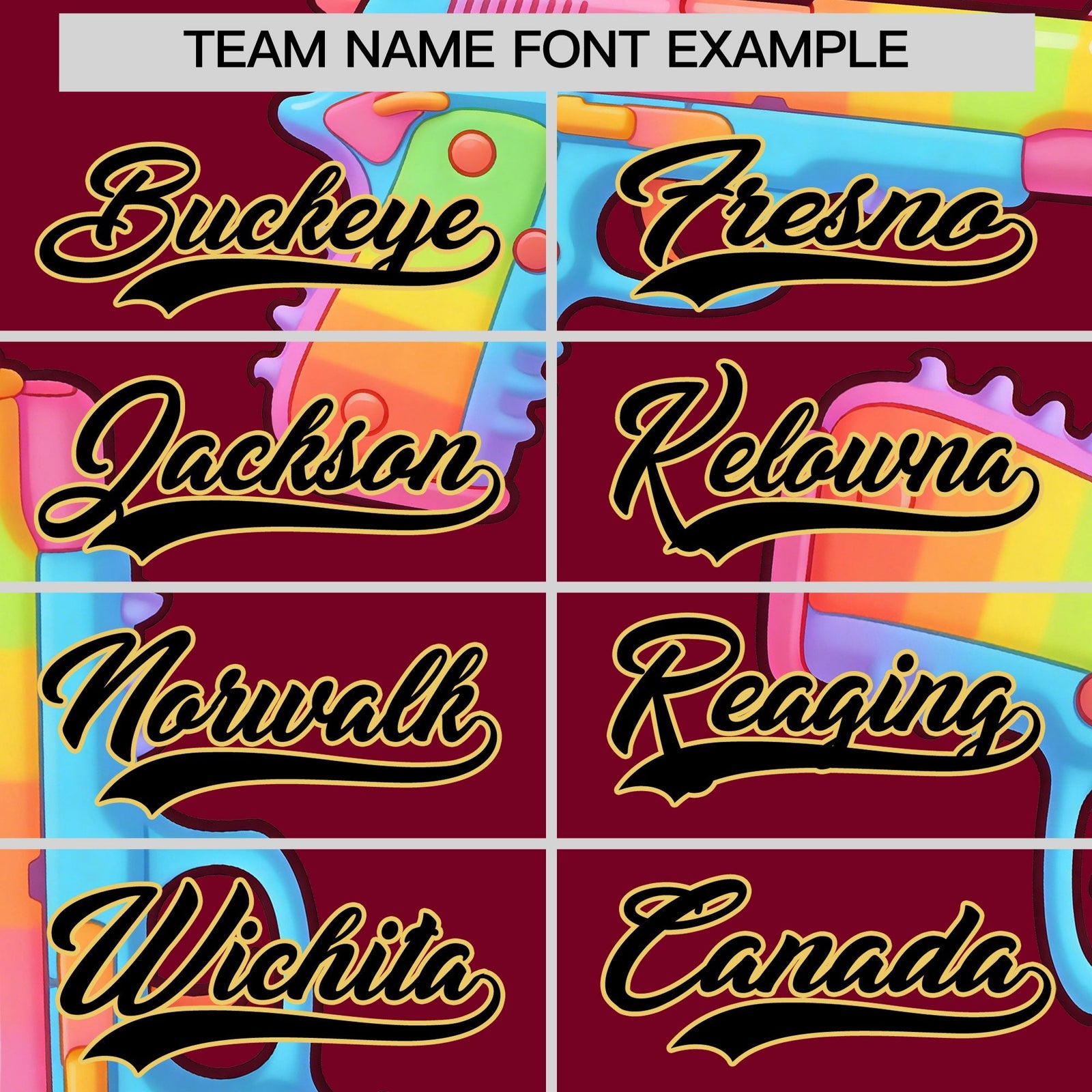 Custom Youth Baseball Jersey Crimson Black Khaki Sugar-Coated Firepower Graffiti Pattern Street Style