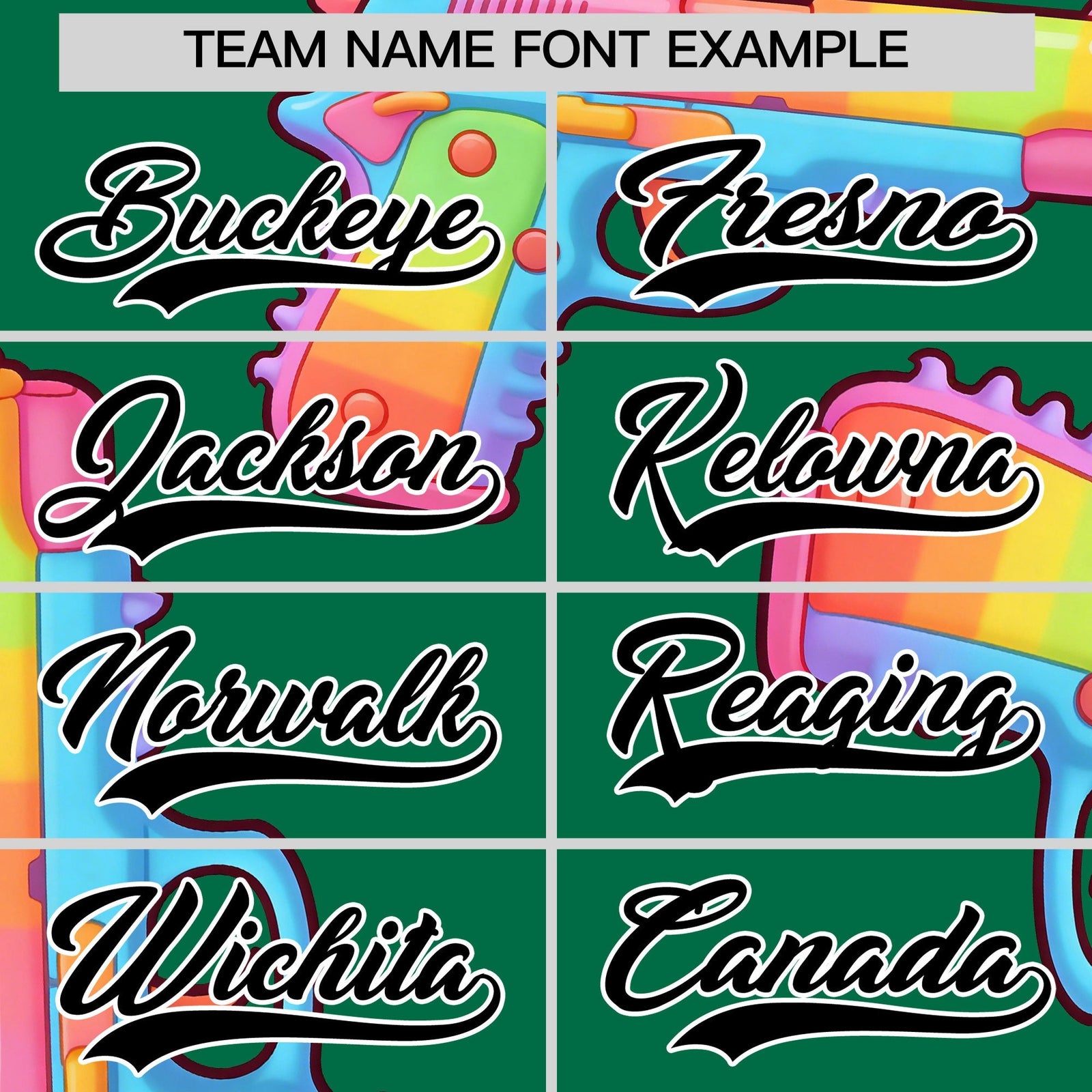 Custom Youth Baseball Jersey Kelly Green Black Sugar-Coated Firepower Graffiti Pattern Urban Fashion