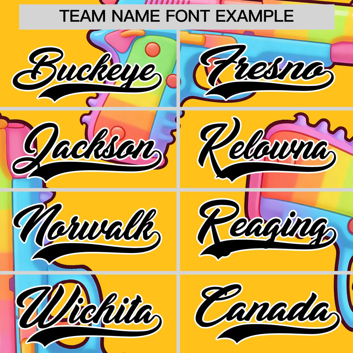 Custom Youth Baseball Jersey Yellow Black Sugar-Coated Firepower Graffiti Pattern Hip-hop