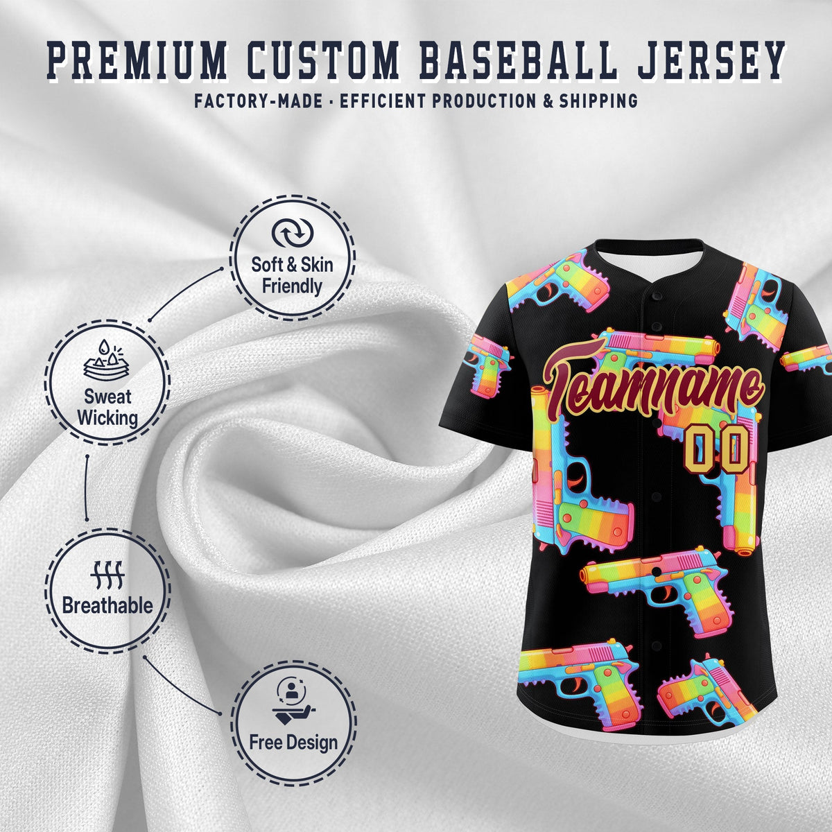 Custom Youth Baseball Jersey Black Crimson Sugar-Coated Firepower Graffiti Pattern Hip-hop