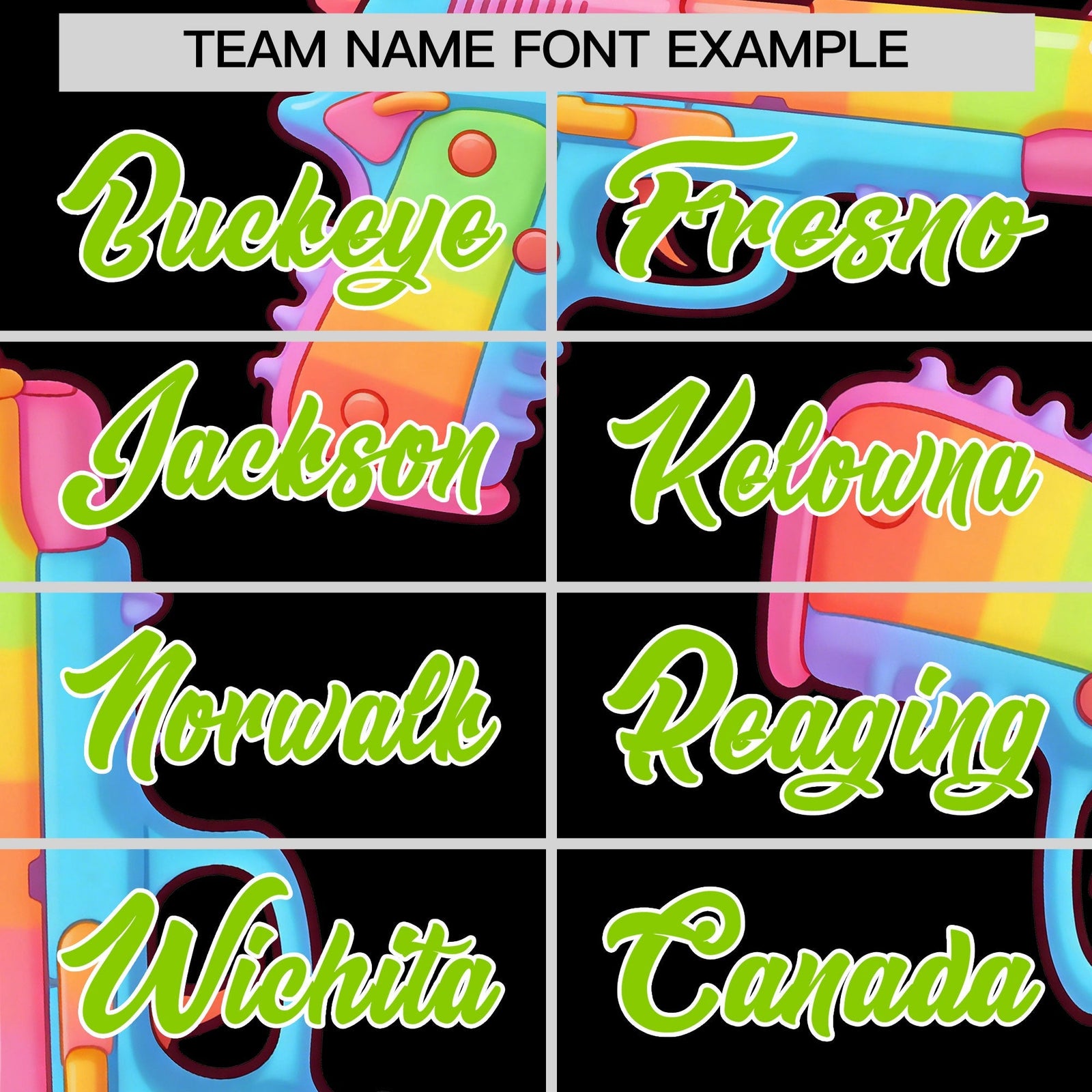 Custom Youth Baseball Jersey Black Neon Green Sugar-Coated Firepower Graffiti Pattern Hip-hop