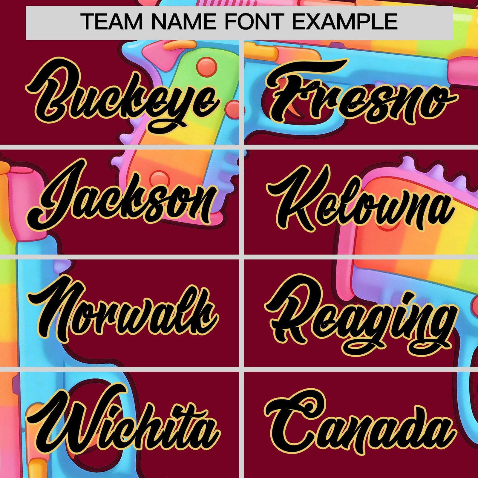 Custom Youth Baseball Jersey Crimson Black Khaki Sugar-Coated Firepower Graffiti Pattern Street Style