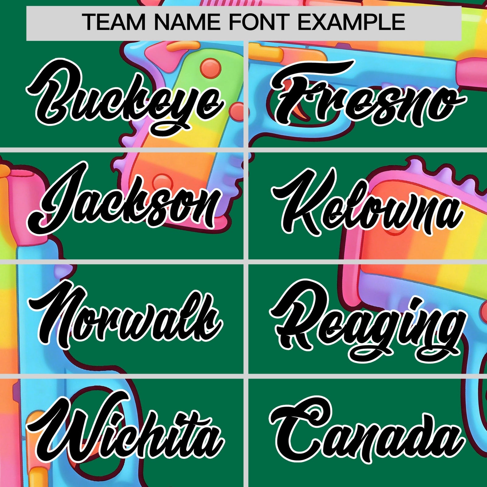 Custom Youth Baseball Jersey Kelly Green Black Sugar-Coated Firepower Graffiti Pattern Urban Fashion