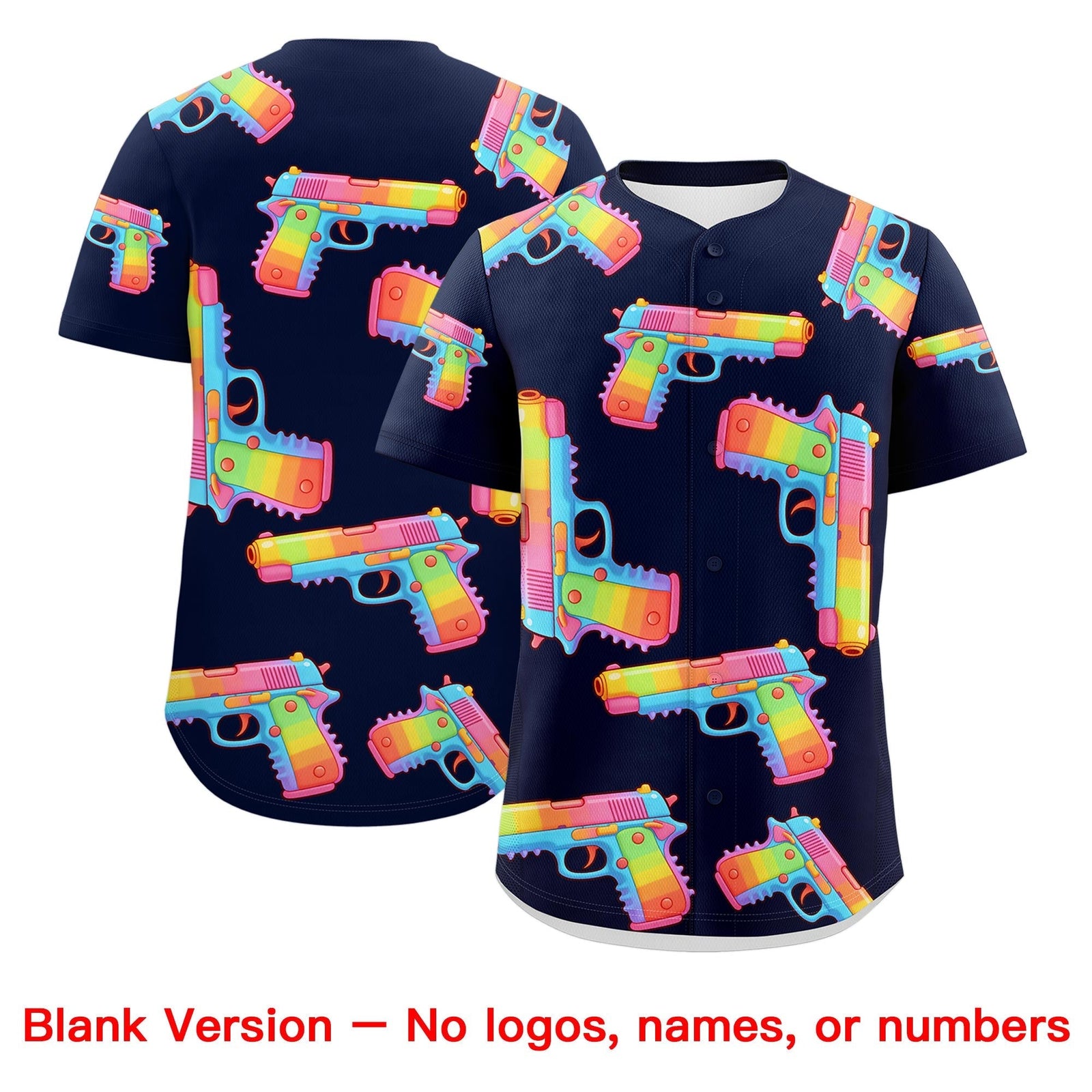 Custom Youth Baseball Jersey Navy Red Sugar-Coated Firepower Graffiti Pattern Street Style