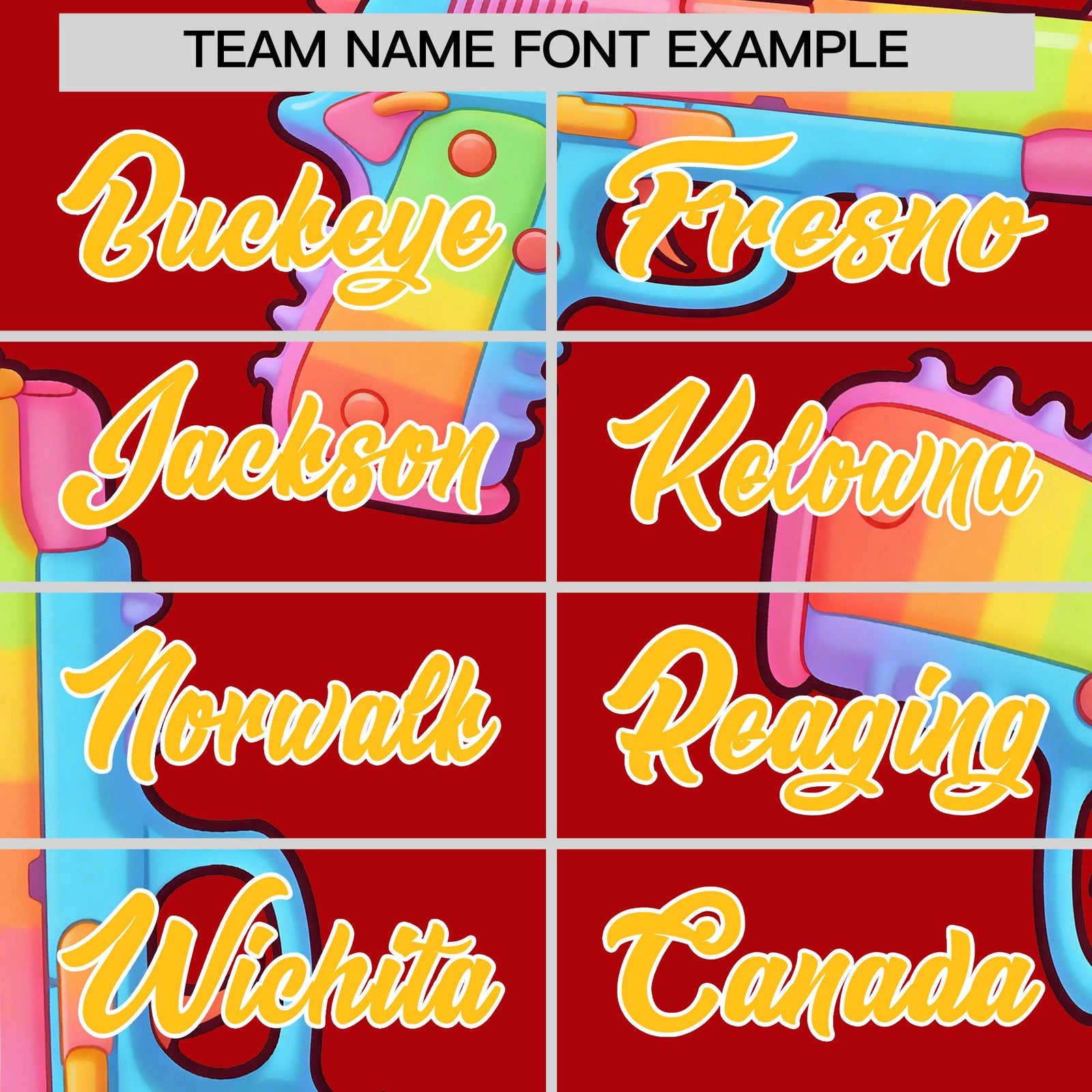 Custom Youth Baseball Jersey Red Yellow Sugar-Coated Firepower Graffiti Pattern Urban Fashion