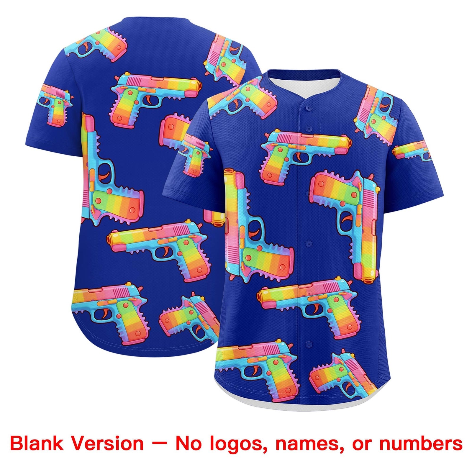 Custom Youth Baseball Jersey Royal Blue Pink Sugar-Coated Firepower Graffiti Pattern Urban Fashion
