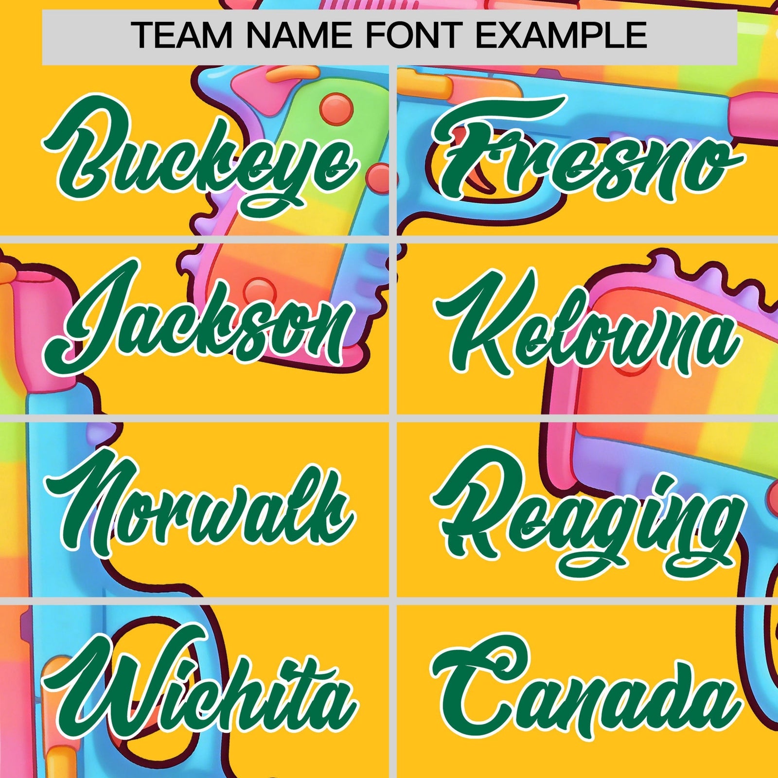Custom Youth Baseball Jersey Yellow Kelly Green Sugar-Coated Firepower Graffiti Pattern Urban Fashion
