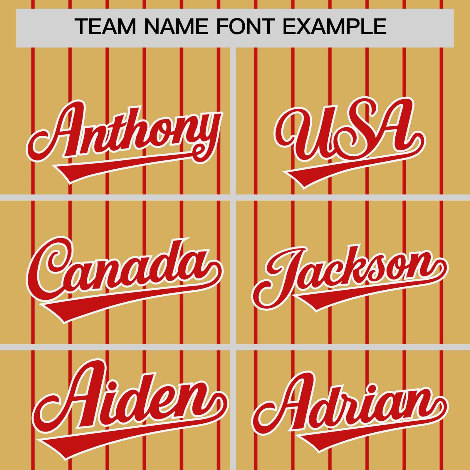 Custom Old Gold Red Pinstripe Personalized Two-Tone Authentic Baseball Jersey