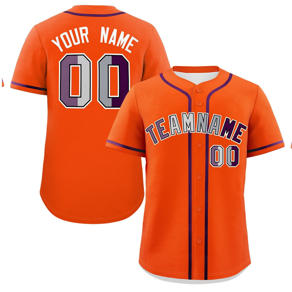Custom Orange Purple Genderless For Pride Month Classic Style Baseball Jersey| KXKSHOP