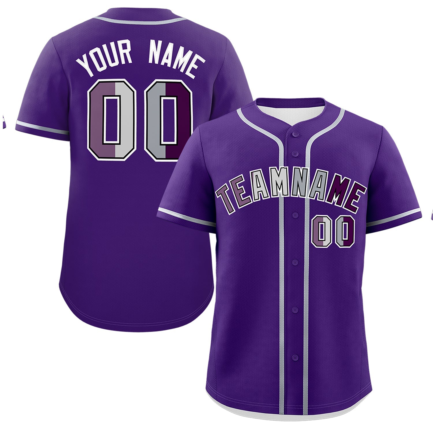 Custom Purple Gray White Genderless For Pride Month Classic Style Baseball Jersey| KXKSHOP