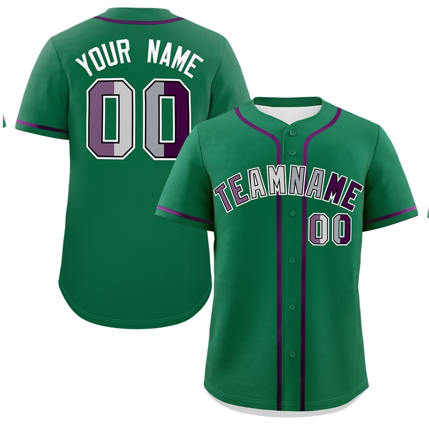 Custom Kelly Green Purple Genderless For Pride Month Classic Style Baseball Jersey| KXKSHOP