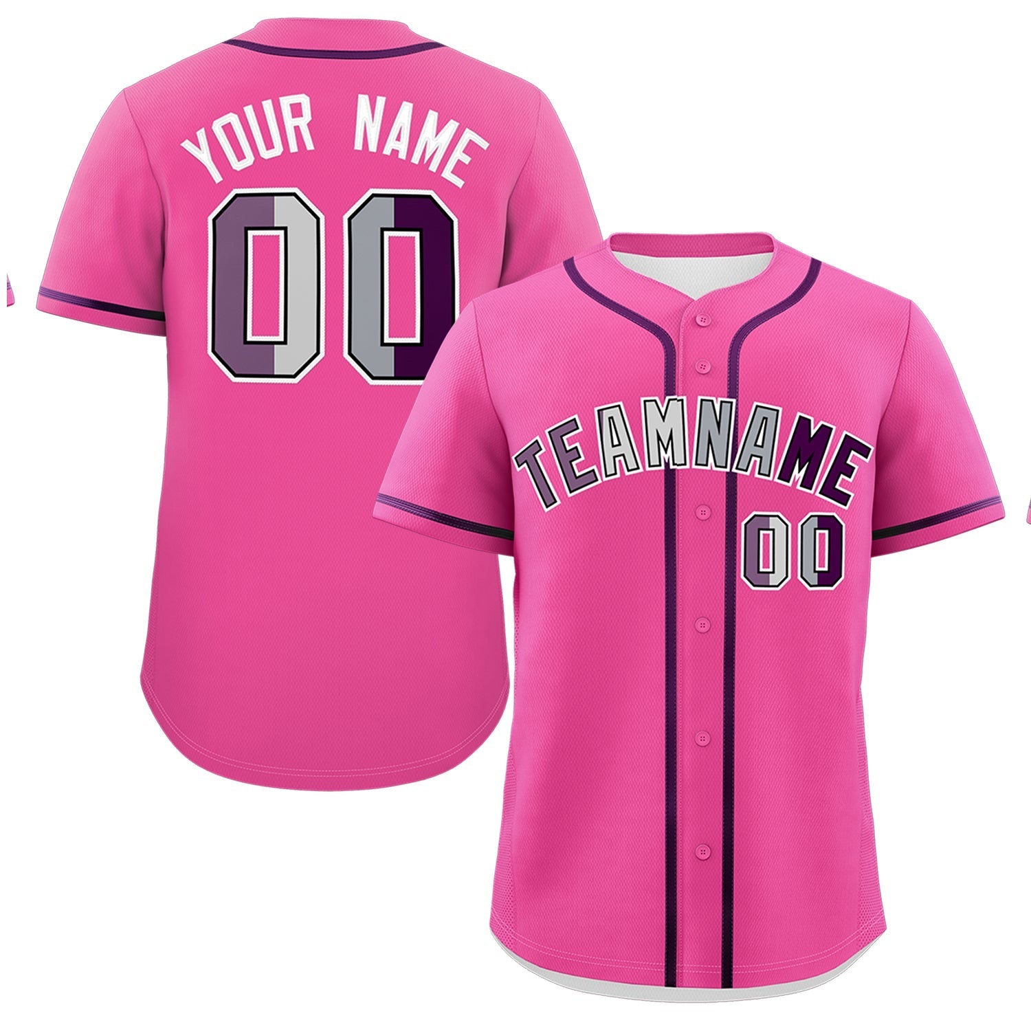 Custom Pink Purple Genderless For Pride Month Classic Style Baseball Jersey| KXKSHOP