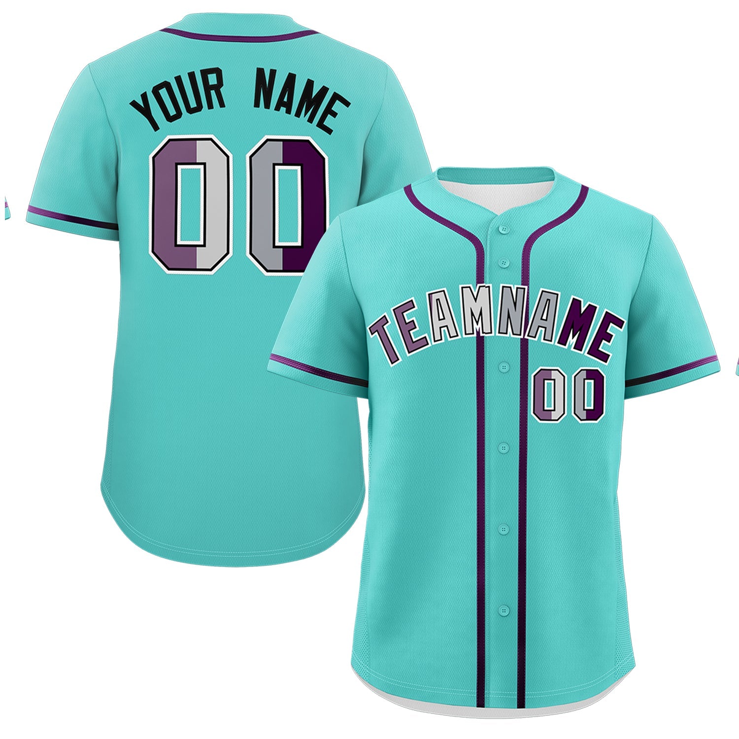 Custom Bright Green Purple Genderless For Pride Month Classic Style Baseball Jersey| KXKSHOP