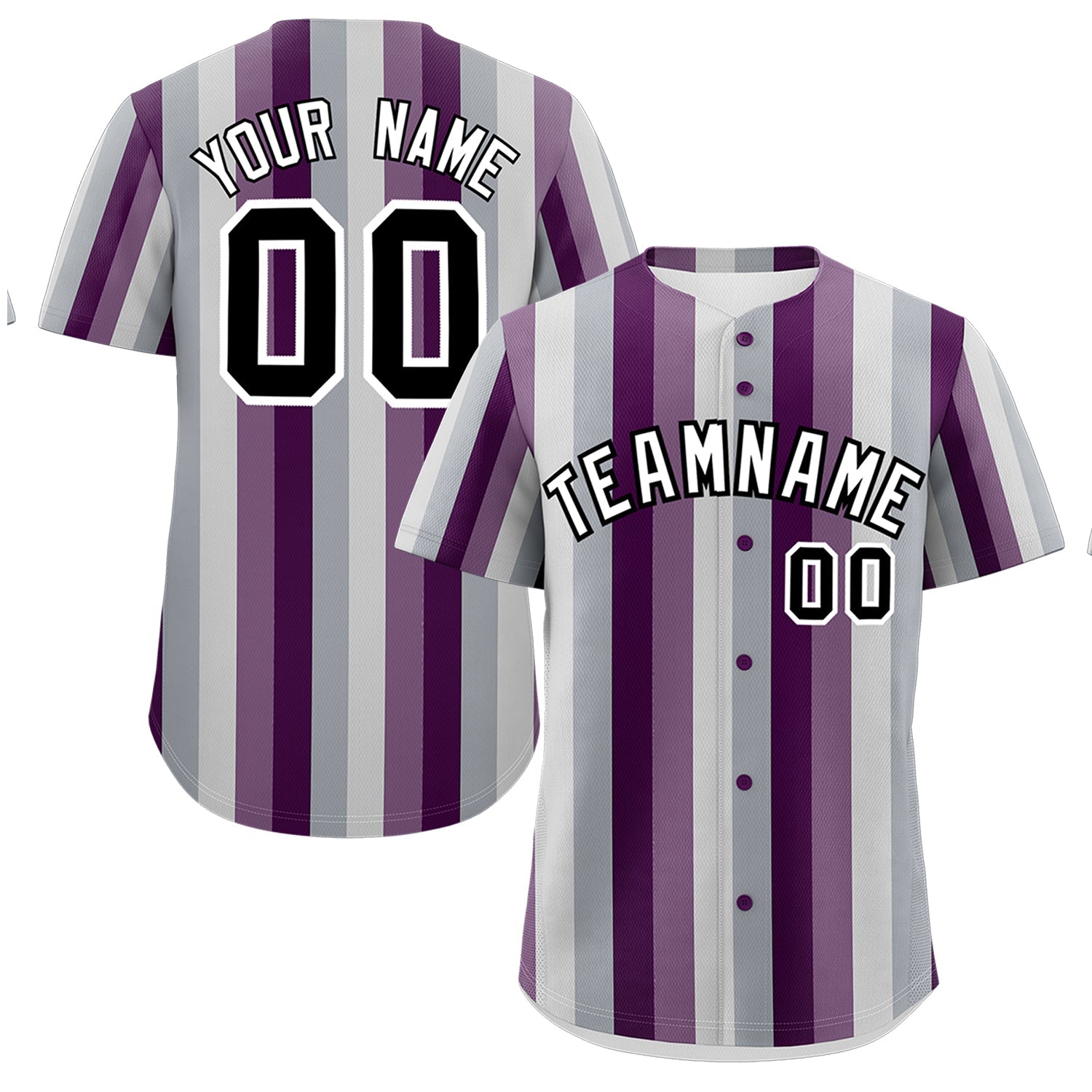 Custom Gray Light Purple Purple Genderless For Pride Month Classic Style Baseball Jersey| KXKSHOP