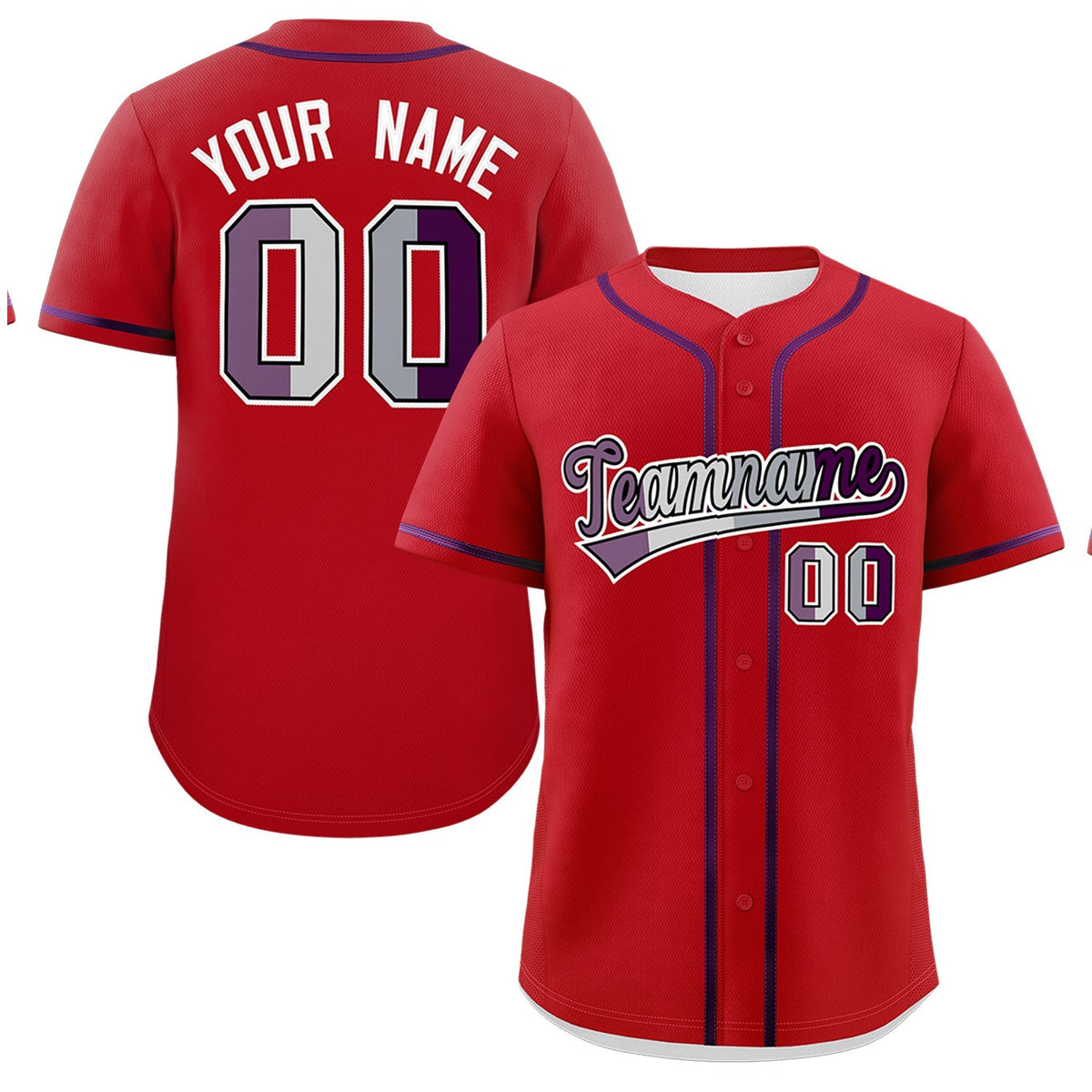 Custom Red Purple Genderless For Pride Month Classic Style Baseball Jersey| KXKSHOP