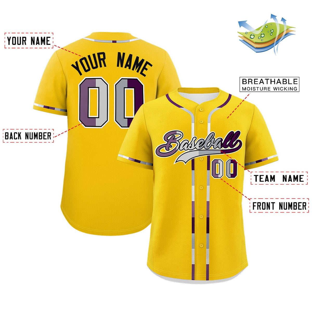 Custom Gold Genderless For Pride Month Classic Style Baseball Jersey| KXKSHOP