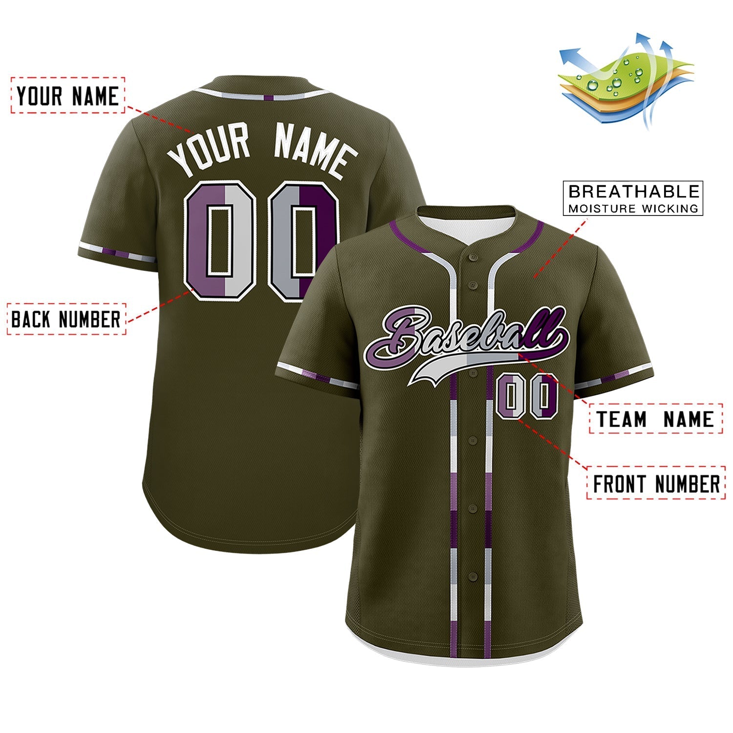 Custom Olive Genderless For Pride Month Classic Style Baseball Jersey| KXKSHOP