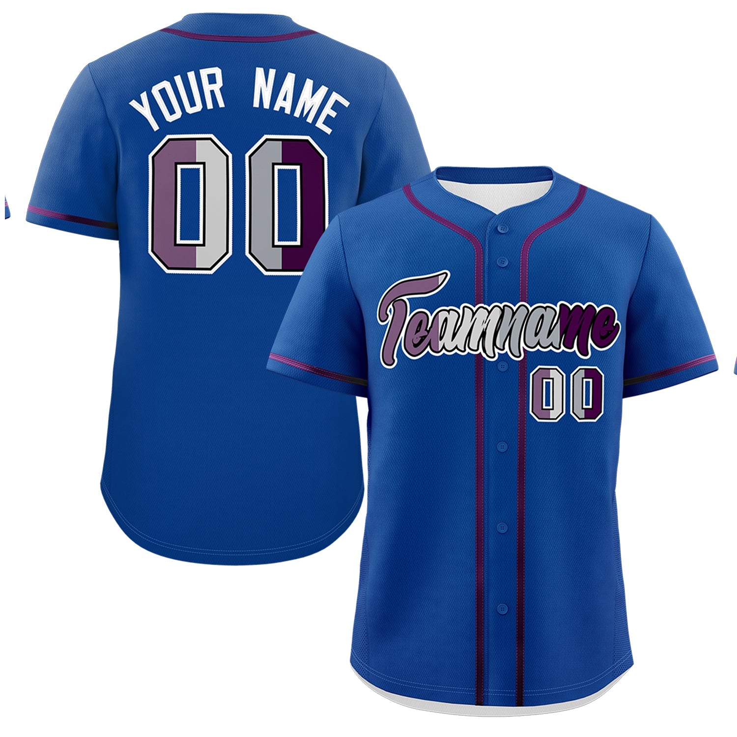 Custom Royal Blue Purple Genderless For Pride Month Classic Style Baseball Jersey| KXKSHOP