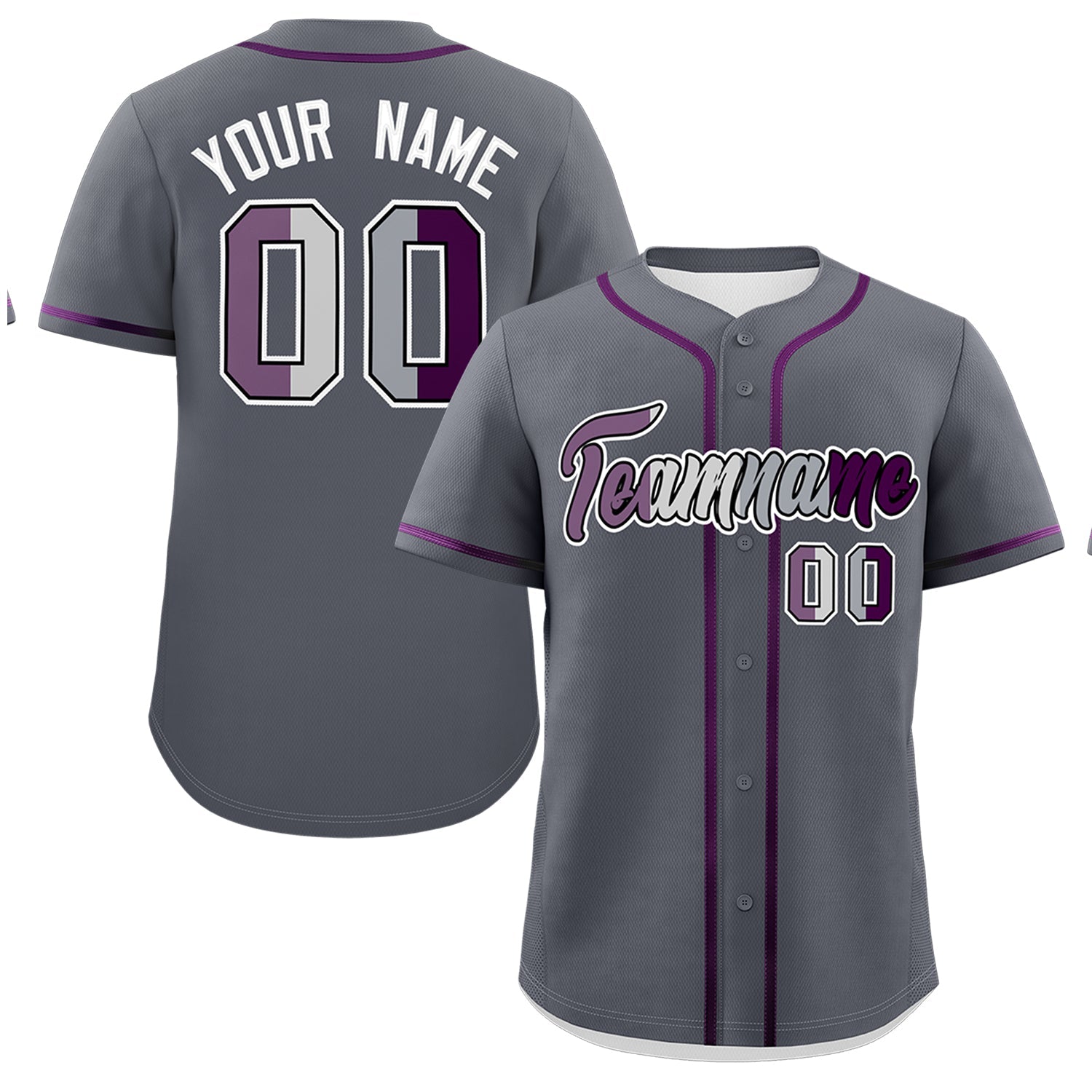 Custom Dark Gray Purple Genderless For Pride Month Classic Style Baseball Jersey| KXKSHOP