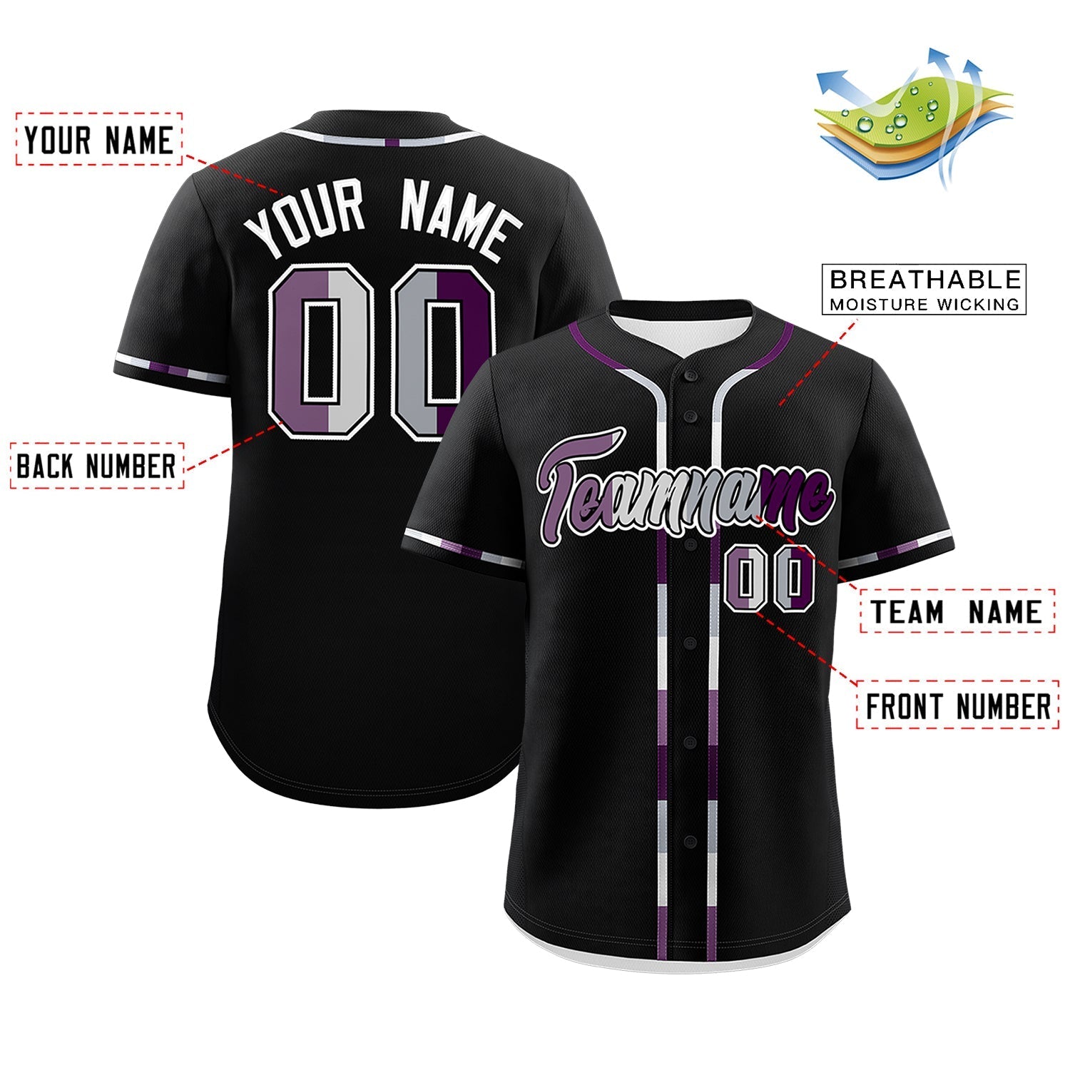 Custom Black Genderless For Pride Month Classic Style Baseball Jersey| KXKSHOP
