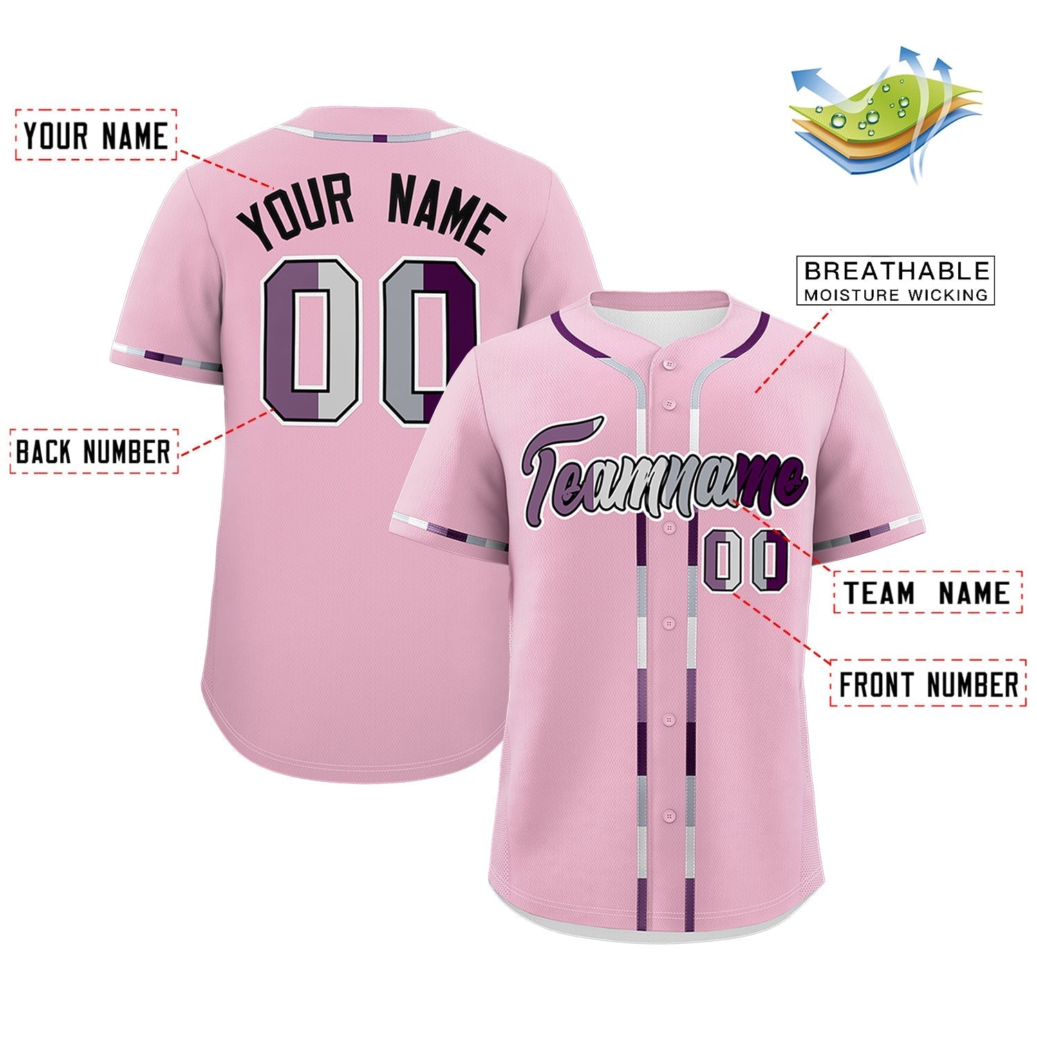 Custom Light Pink Genderless For Pride Month Classic Style Baseball Jersey| KXKSHOP