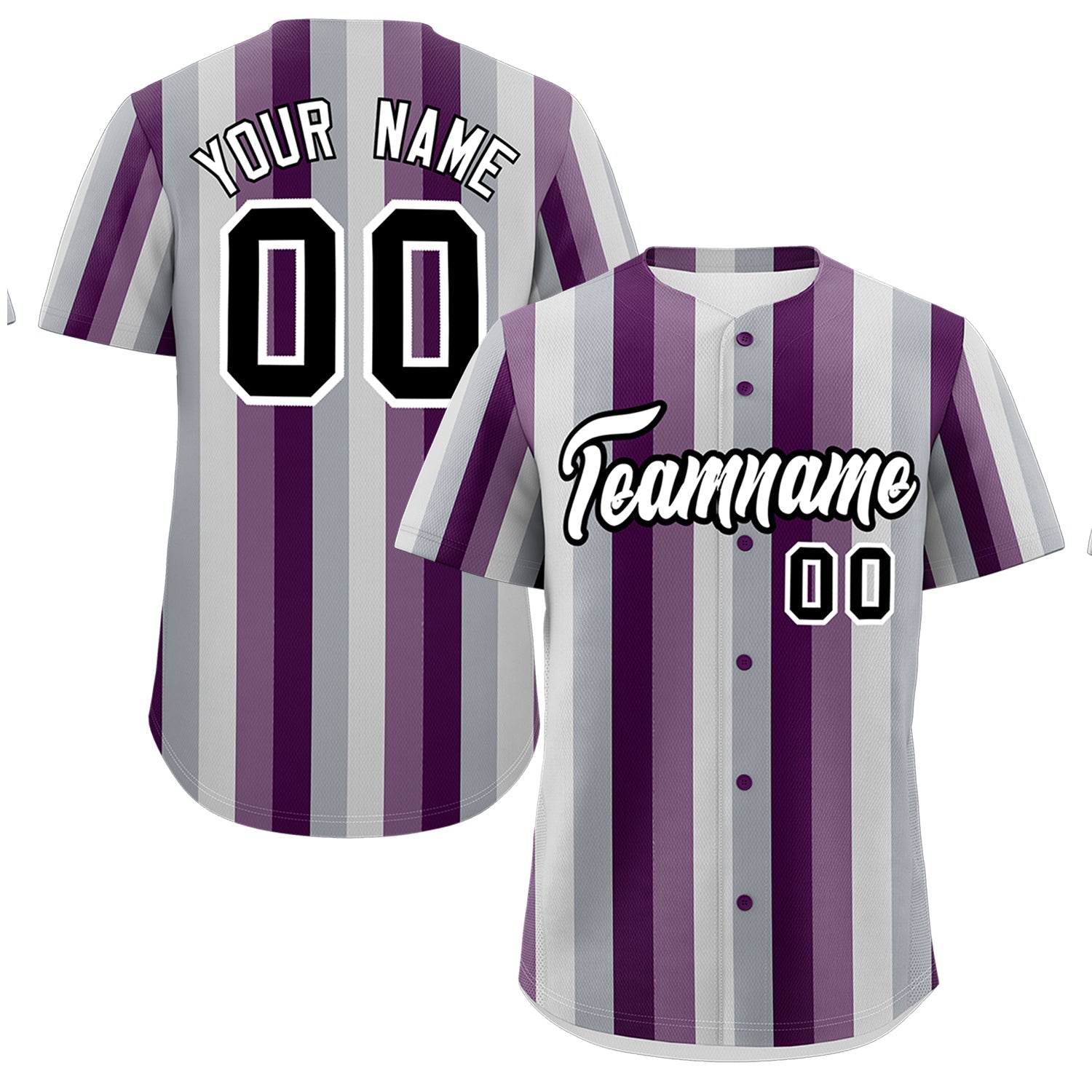 Custom Gray Light Purple Purple Genderless For Pride Month Classic Style Baseball Jersey| KXKSHOP