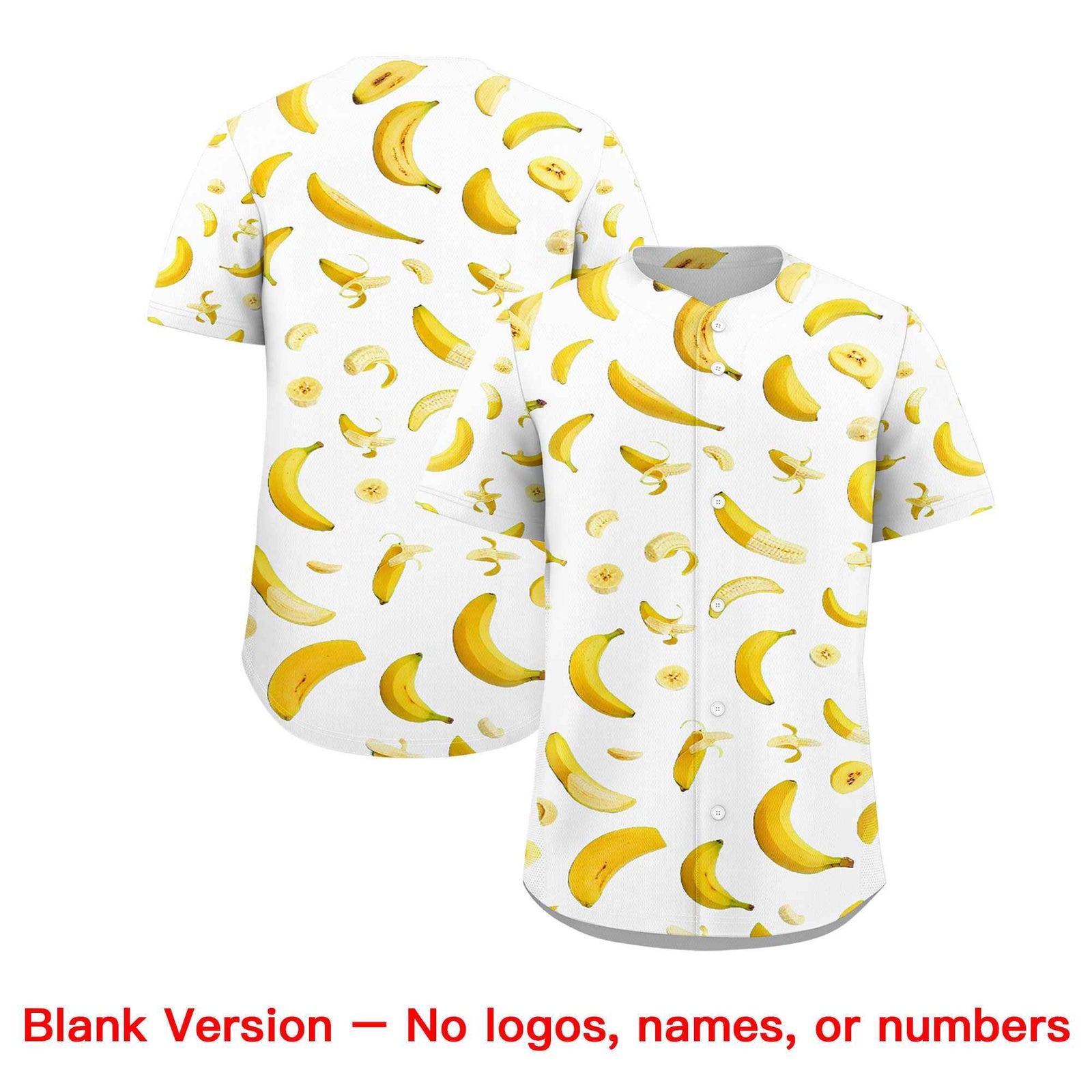 Custom White Banana Graffiti Pattern Fashion Authentic Baseball Jersey | Graffiti Pattern | Embroidery&Dye-sublimation printing | KXKSHOP