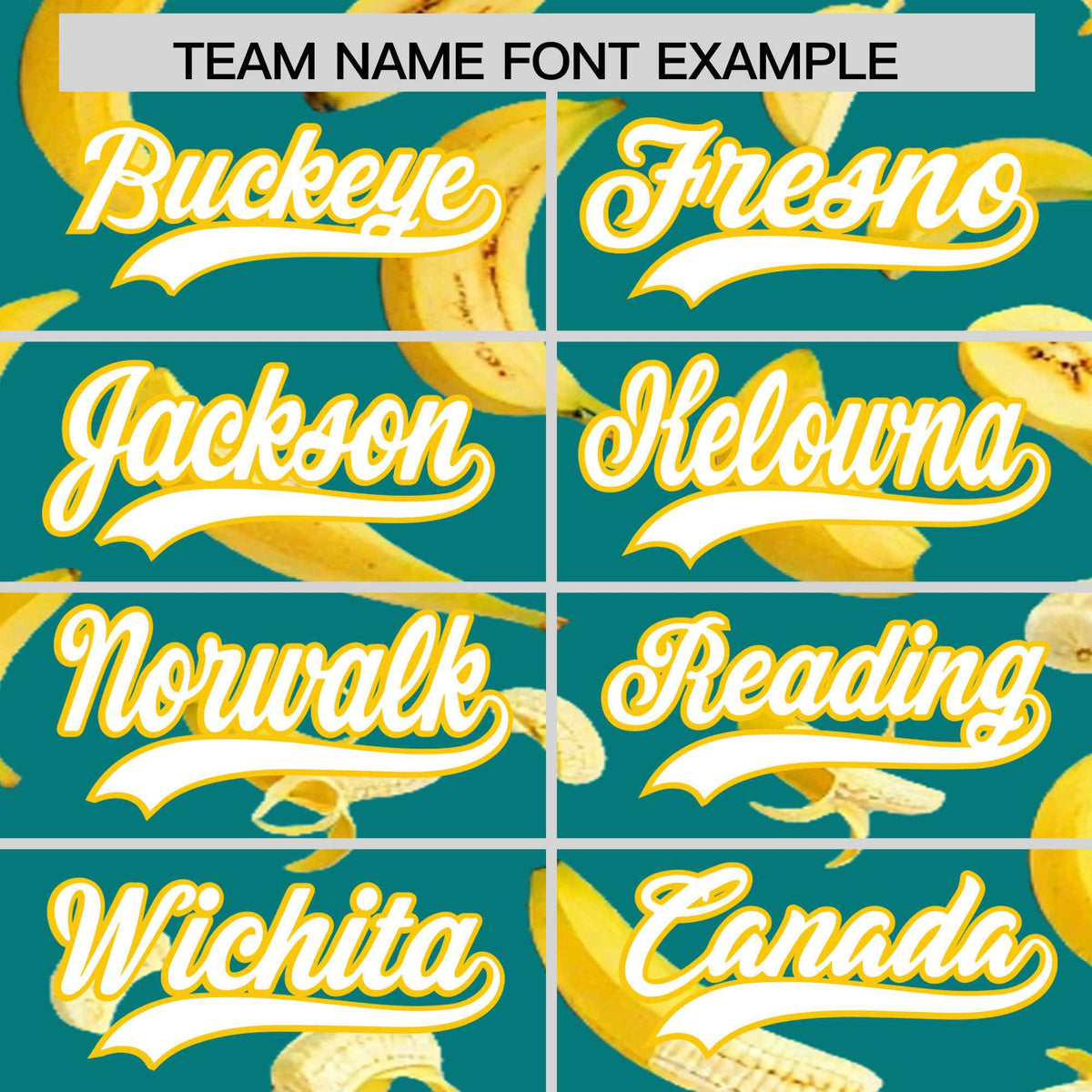Custom Teal Banana Graffiti Pattern Fashion Authentic Baseball Jersey | Graffiti Pattern | Embroidery&amp;Dye-sublimation printing | KXKSHOP