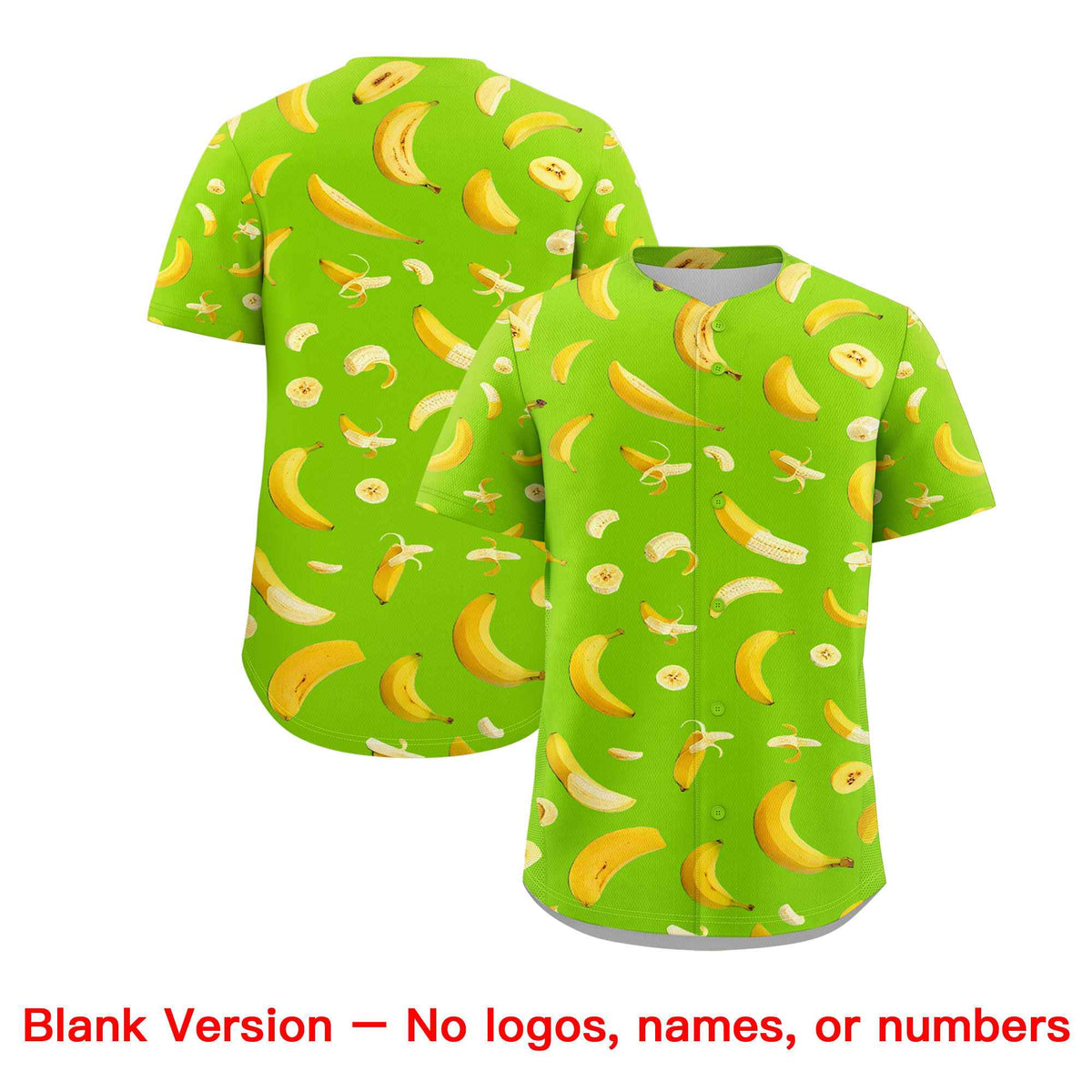 Custom Neon Green Banana Graffiti Pattern Fashion Authentic Baseball Jersey | Graffiti Pattern | Embroidery&amp;Dye-sublimation printing | KXKSHOP